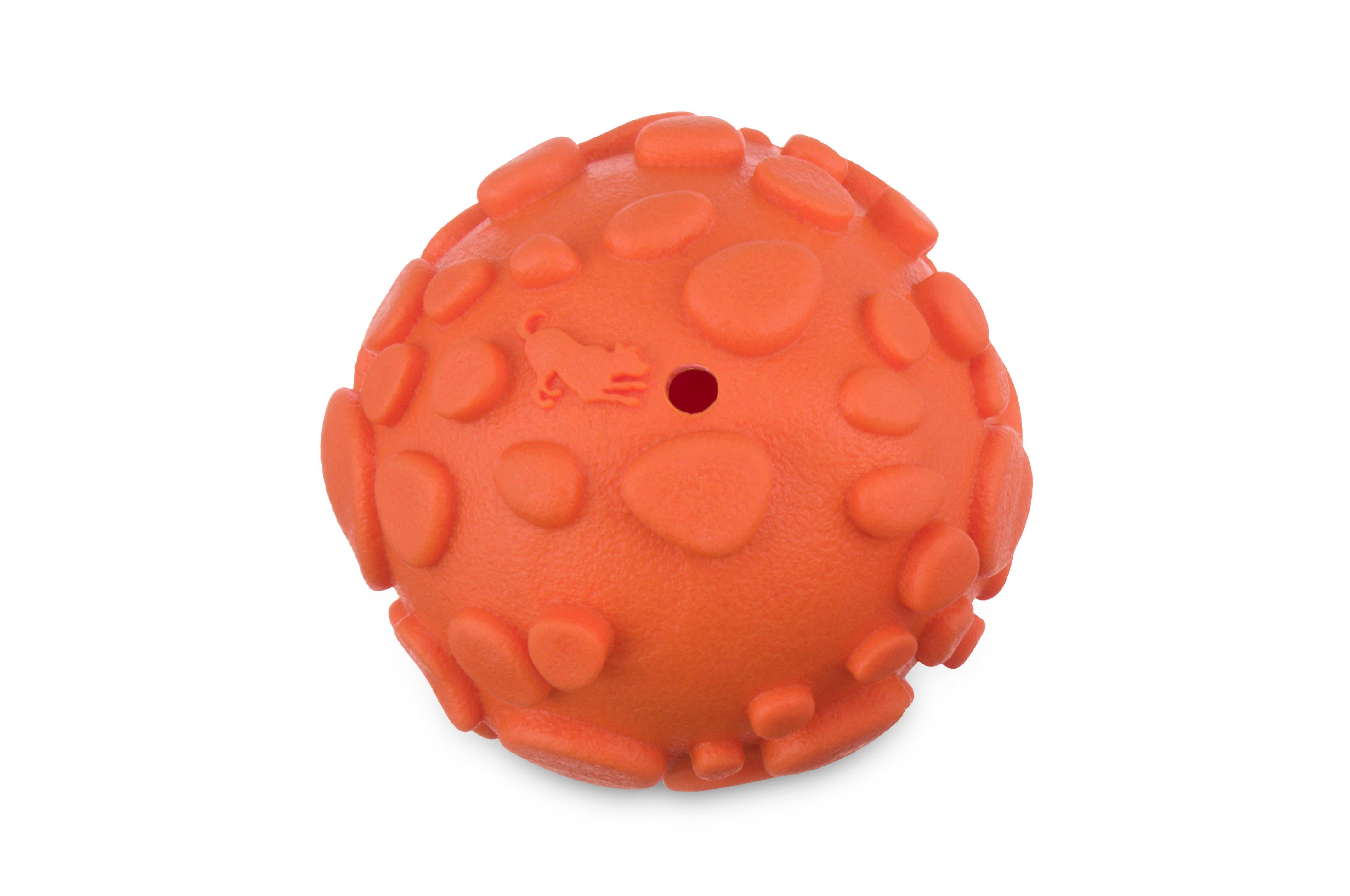 NovaFlex Treat Ball for Dogs - Interactive Chew Toy with Treat Dispenser, Durable Orange Rubber Ball for Small & Large Breeds - Perfect for Training, Playtime & Mental Stimulation
