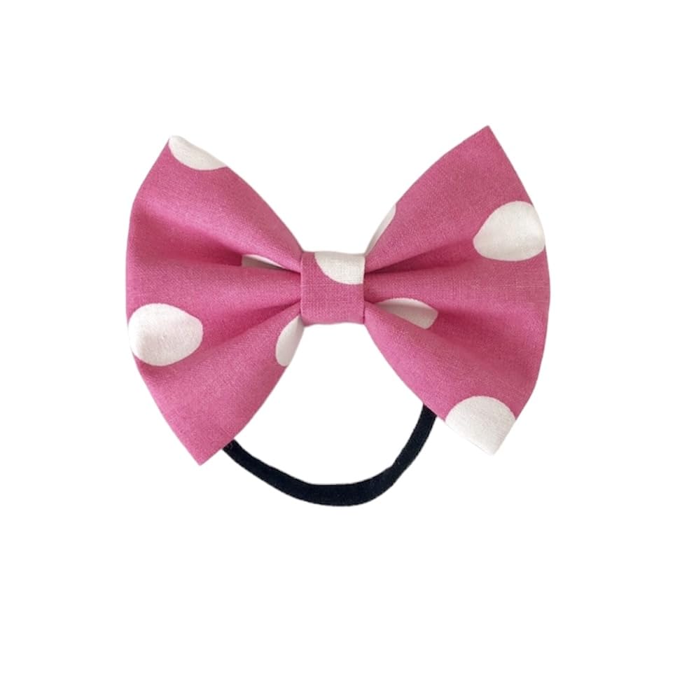 Pink Polka Dot Bow Baby Headband for Girls - Soft Elastic Hair Accessory for Newborns, Infants & Toddlers - Perfect for Photos, Parties & Everyday Wear