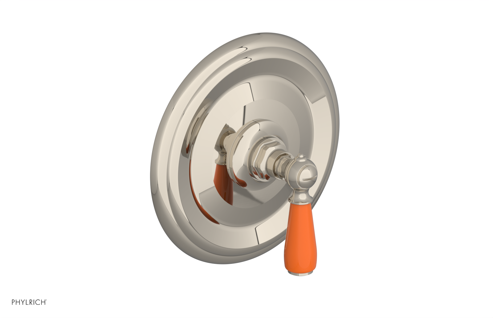 Jamestown Thermostatic Shower Trim with Lever Handle & Orange Accents - Model 4 735 | Modern Bathroom Upgrade for Spa-Like Experience