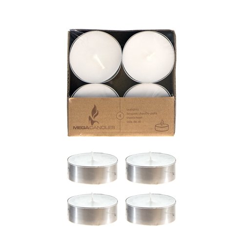 48-Pack Unscented White Tea Light Candles in Brown Box - 4 Pcs per Box, Perfect for Weddings, Parties, Home Decor & Relaxation