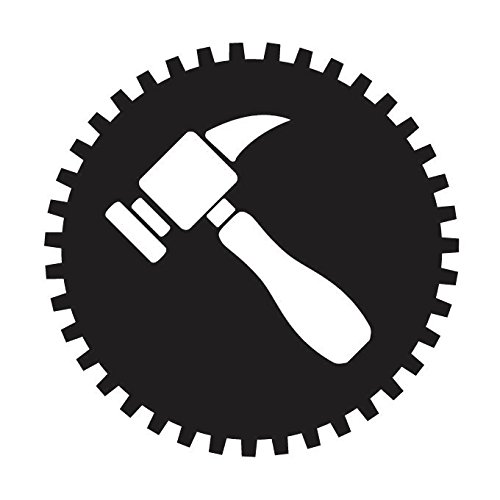 Omega Hammer Vinyl Graphic Decal - Medium Size (5x7 inches) - Metallic Silver Finish - Durable Waterproof Sticker for Cars, Laptops, Motorcycles & DIY Projects