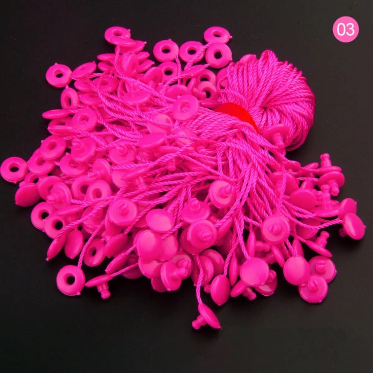 Deep Pink Nylon Hang Tag Fasteners - 7 Inch Strings (100 Pieces) - Perfect for Retail Clothing, Gift Tags & Product Labeling