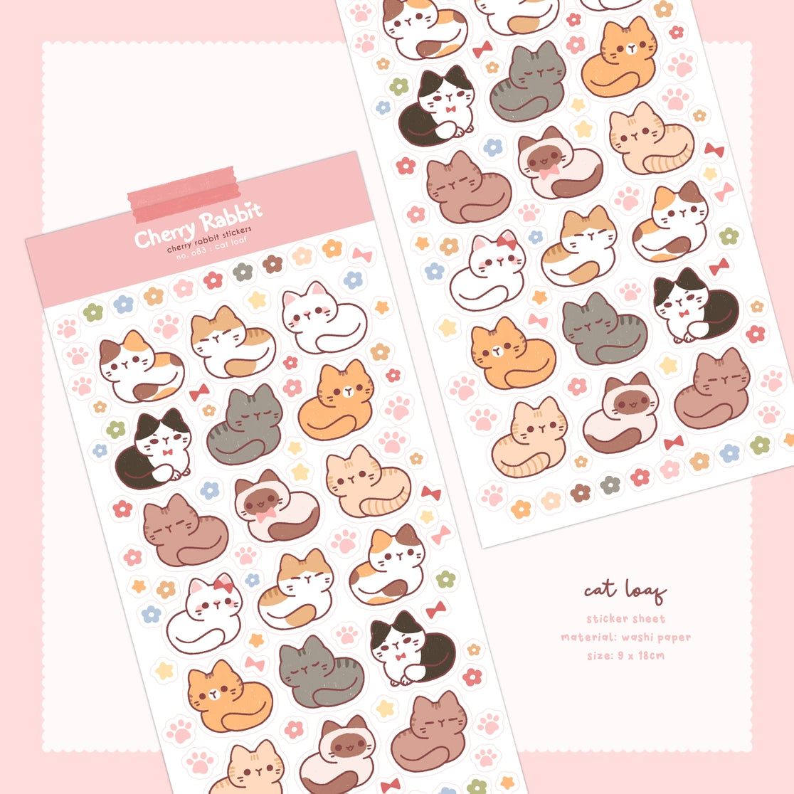 Cat Loaf Sticker Sheet - Cute Kawaii Cat Stickers for Laptops, Water Bottles & Planners | DIY Decorative Vinyl Stickers for Scrapbooking, Journals & Phone Cases