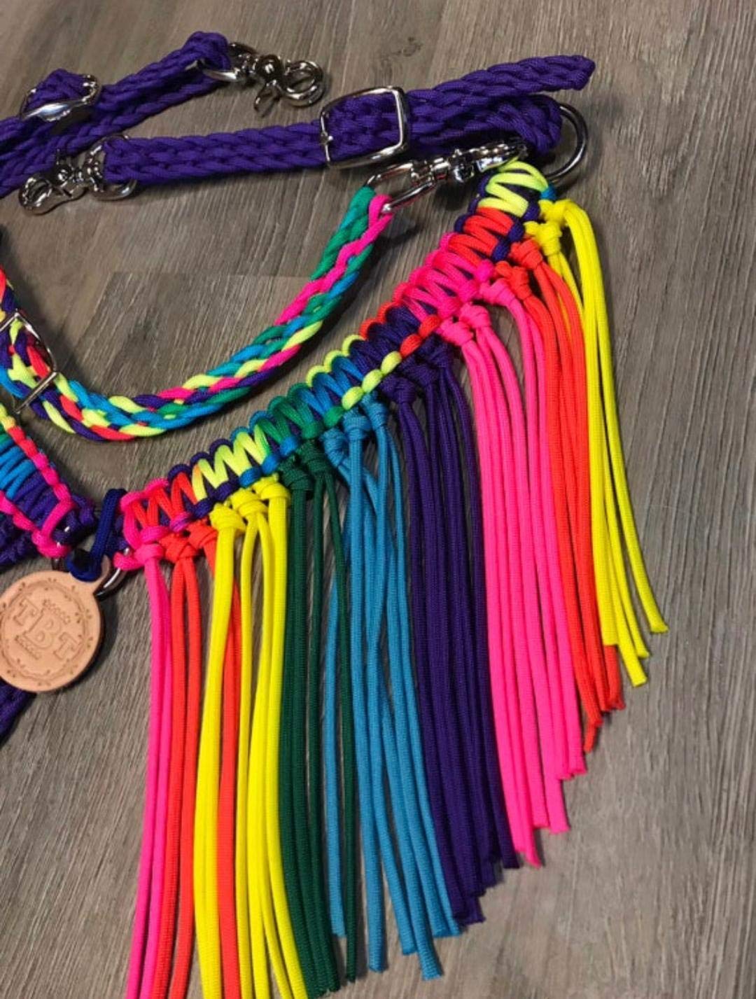 Colorful Rainbow Small Pony Fringe Breast Collar - Western Horse Riding Accessory for Show & Trail Riding