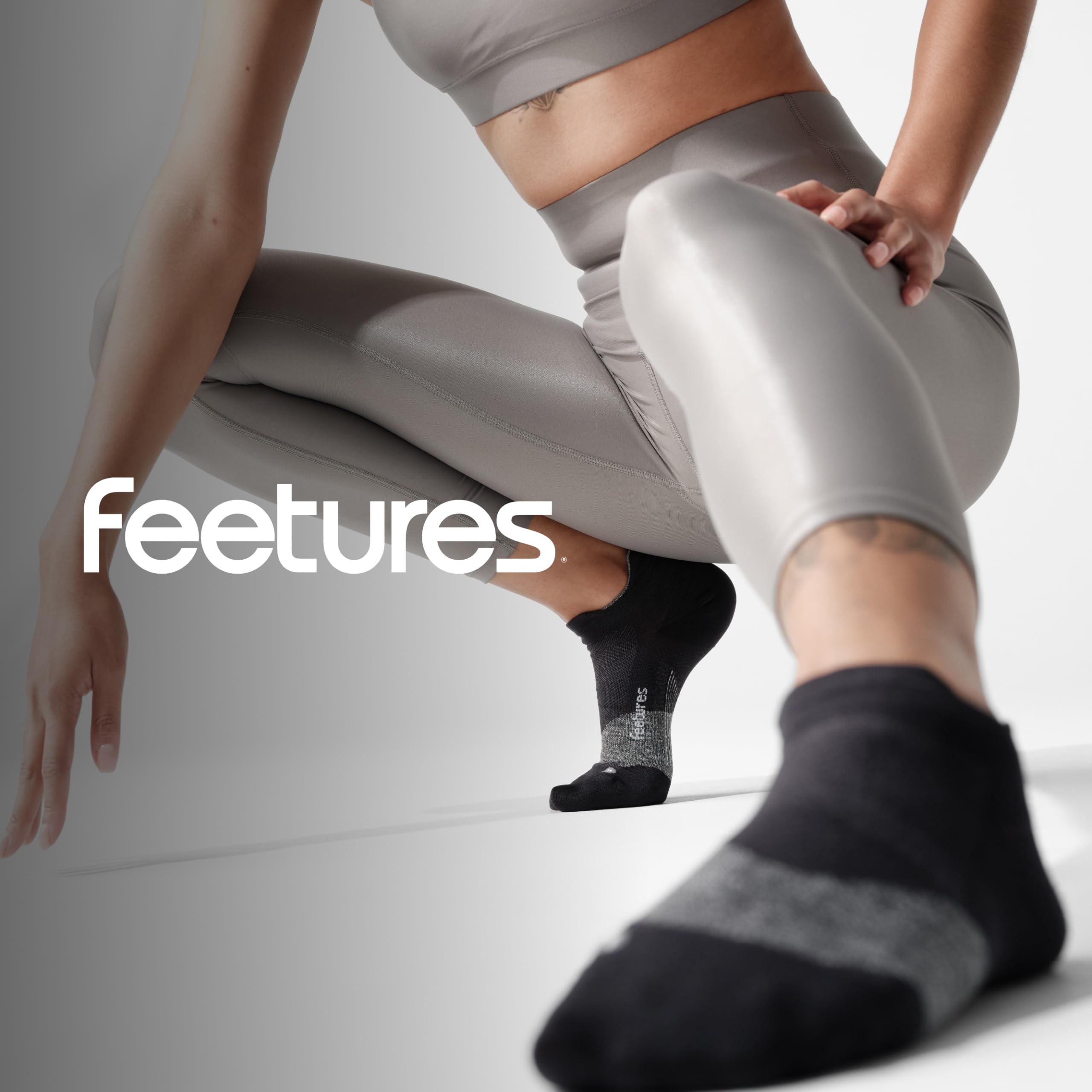 Feetures Elite Light Cushion No Show Tab Ankle Socks - Breathable Sport Socks with Targeted Compression for Running & Gym - Black (6-Pair Pack) - Perfect for Workouts, Hiking & Everyday Comfort