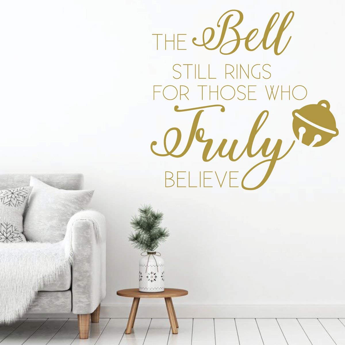 Christmas Wall Decal - The Bell Still Rings - Holiday Home Decor for Living Room & Family Room - Polar Express Inspired Wall Art - Perfect for Festive Home Styling & Christmas Party Decorations