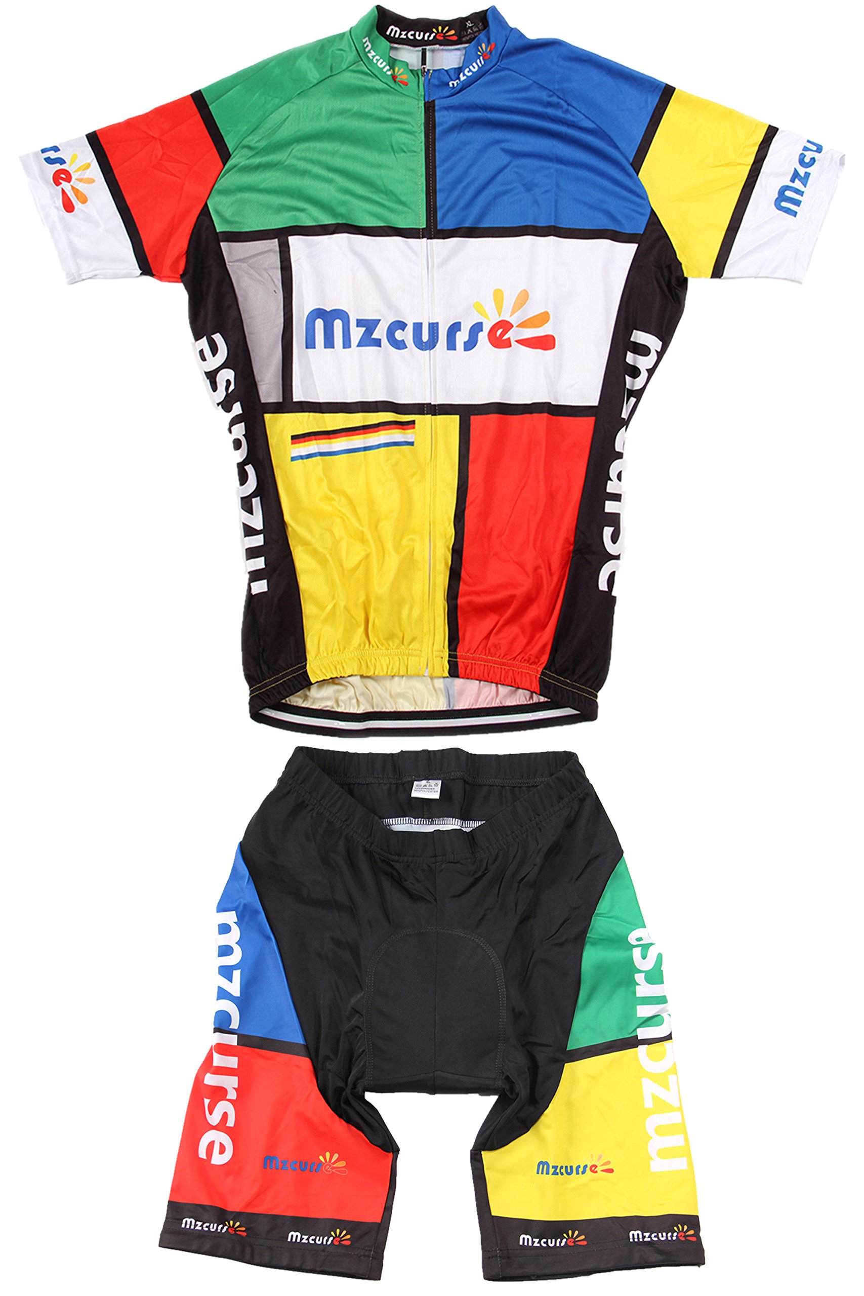 Men's Cycling Jersey and Shorts Set - Breathable Quick-Dry Bike Shirt & Padded Shorts for Road Mountain Biking - Perfect for Training, Commuting & Outdoor Sports