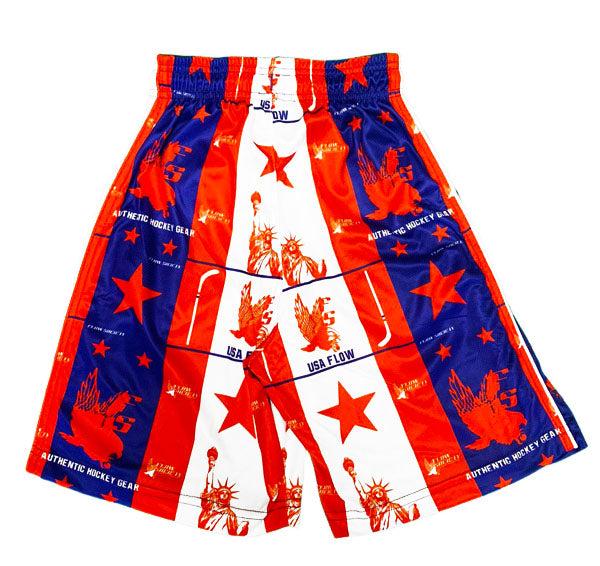 Boys USA Hockey Shorts - Breathable & Durable Hockey Shorts for Youth Sports - Perfect for Ice Hockey, Field Hockey & Casual Wear