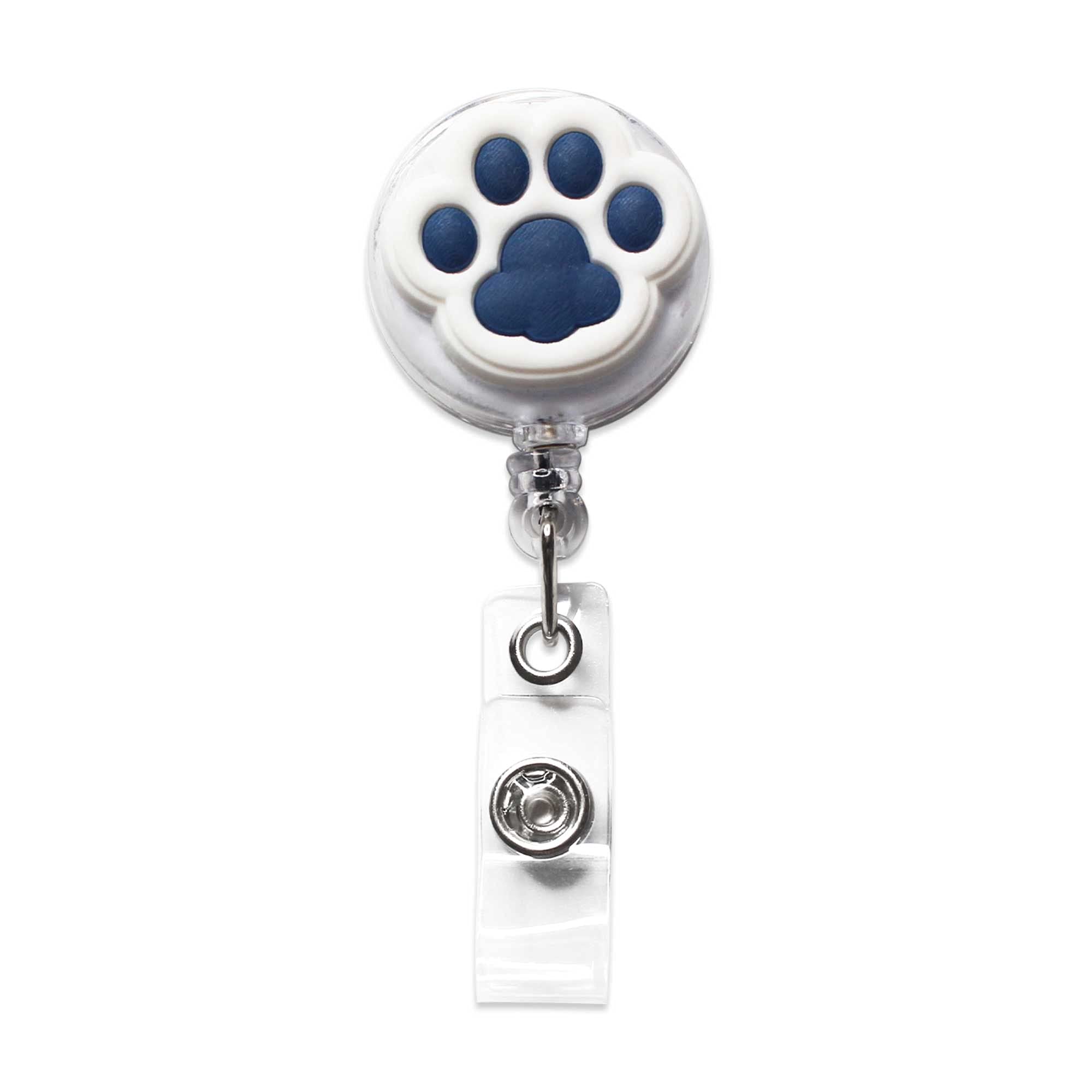 5Pcs Cat Paw Retractable ID Badge Reels - Cute Nurse Badge Holder with Clip for Healthcare Workers, Teachers & Students - Perfect for Hospitals, Schools & Office Use