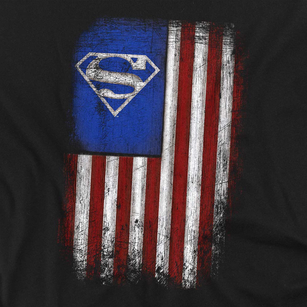 Superman Old Glory Shield Women's T-Shirt | Patriotic Superhero Graphic Tee for Women | Perfect for 4th of July, Comic Con & Everyday Wear