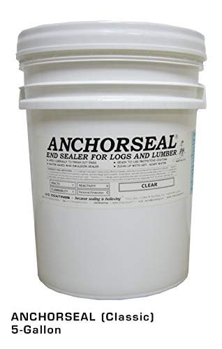 ANCHORSEAL Classic Log & Lumber End Sealer - Water-Based Wax Emulsion for Hardwood & Softwood - Prevents 90% of End Checking - Ideal for Woodworking, Log Homes & Lumber Protection (5 Gallon)