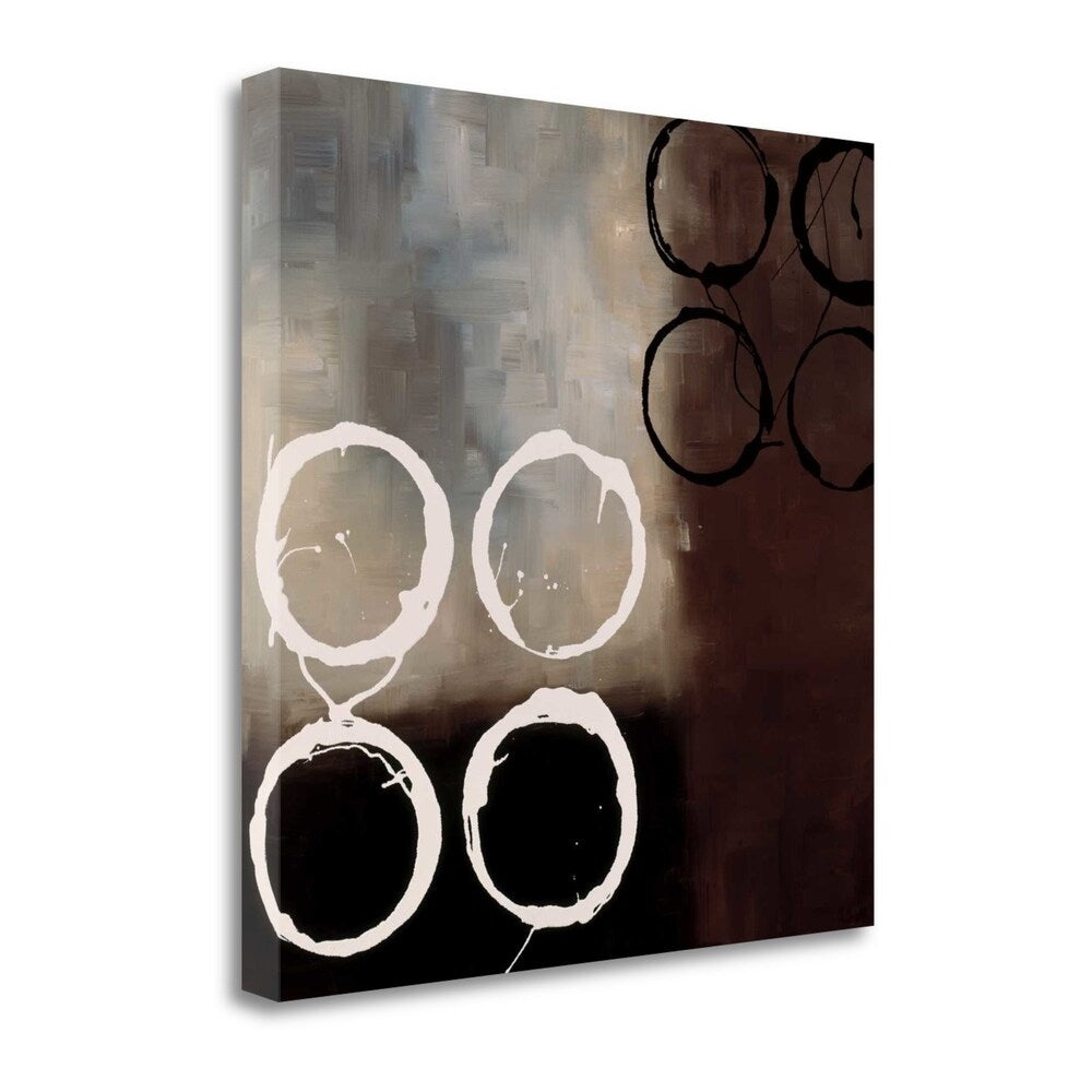 Beige Circles I By Laurie Maitland - Fine Art Giclee Print on Gallery Wrap Canvas - Ready to Hang Wall Art - Perfect for Living Room, Bedroom & Office Decor