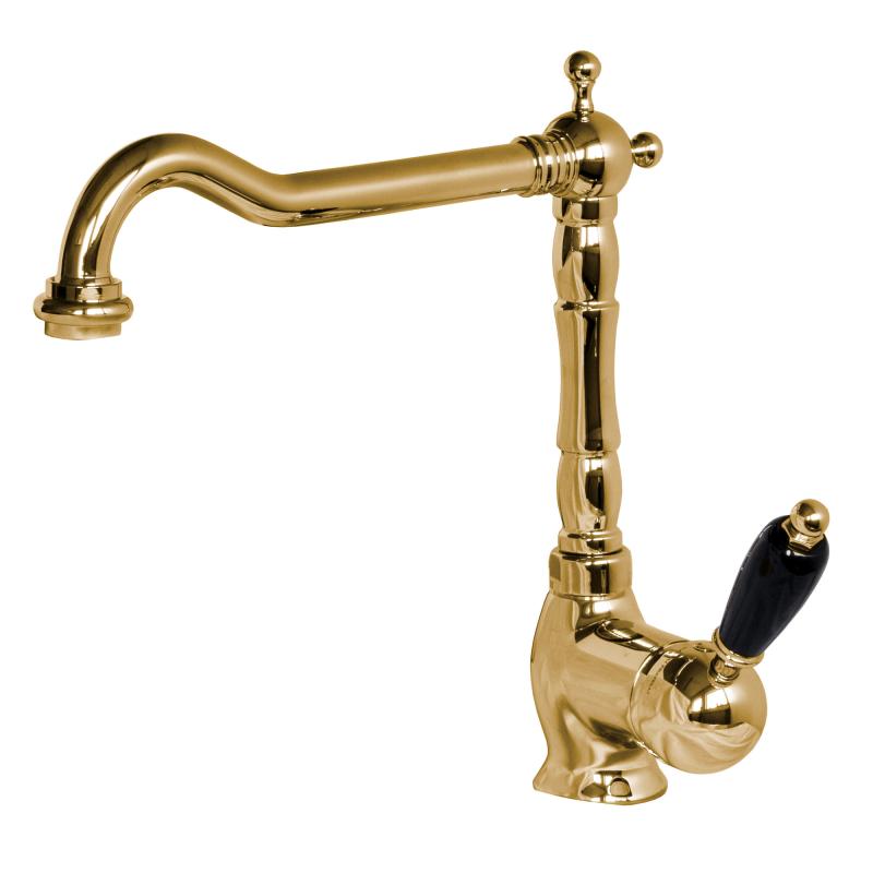 Cambridge Brass Kitchen Faucet with Black Handle - High-Quality Pull-Down Sprayer for Modern Sinks, Perfect for Cooking, Washing Dishes & Home Renovation