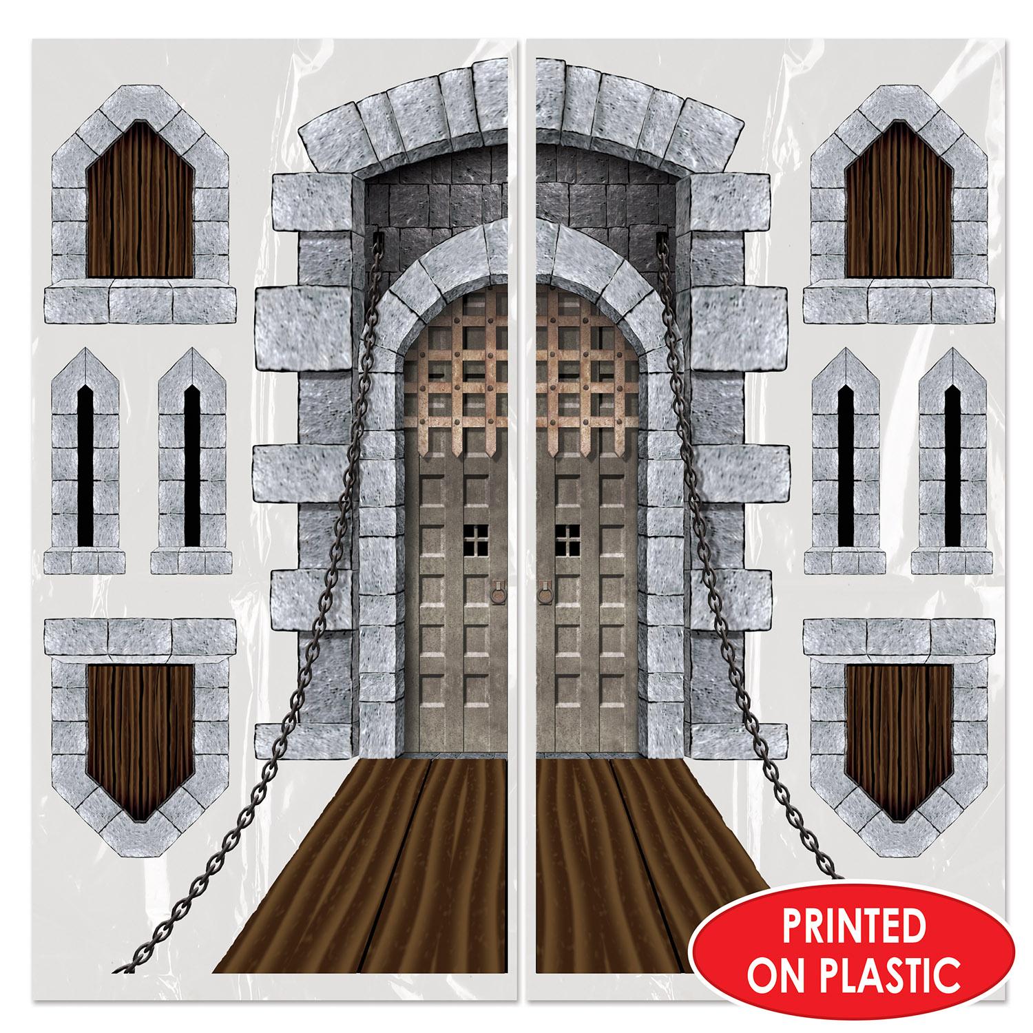 Beistle 108-Piece Castle Door and Window Party Decorations Set - Perfect for Halloween, Medieval, and Fairy Tale Themed Parties