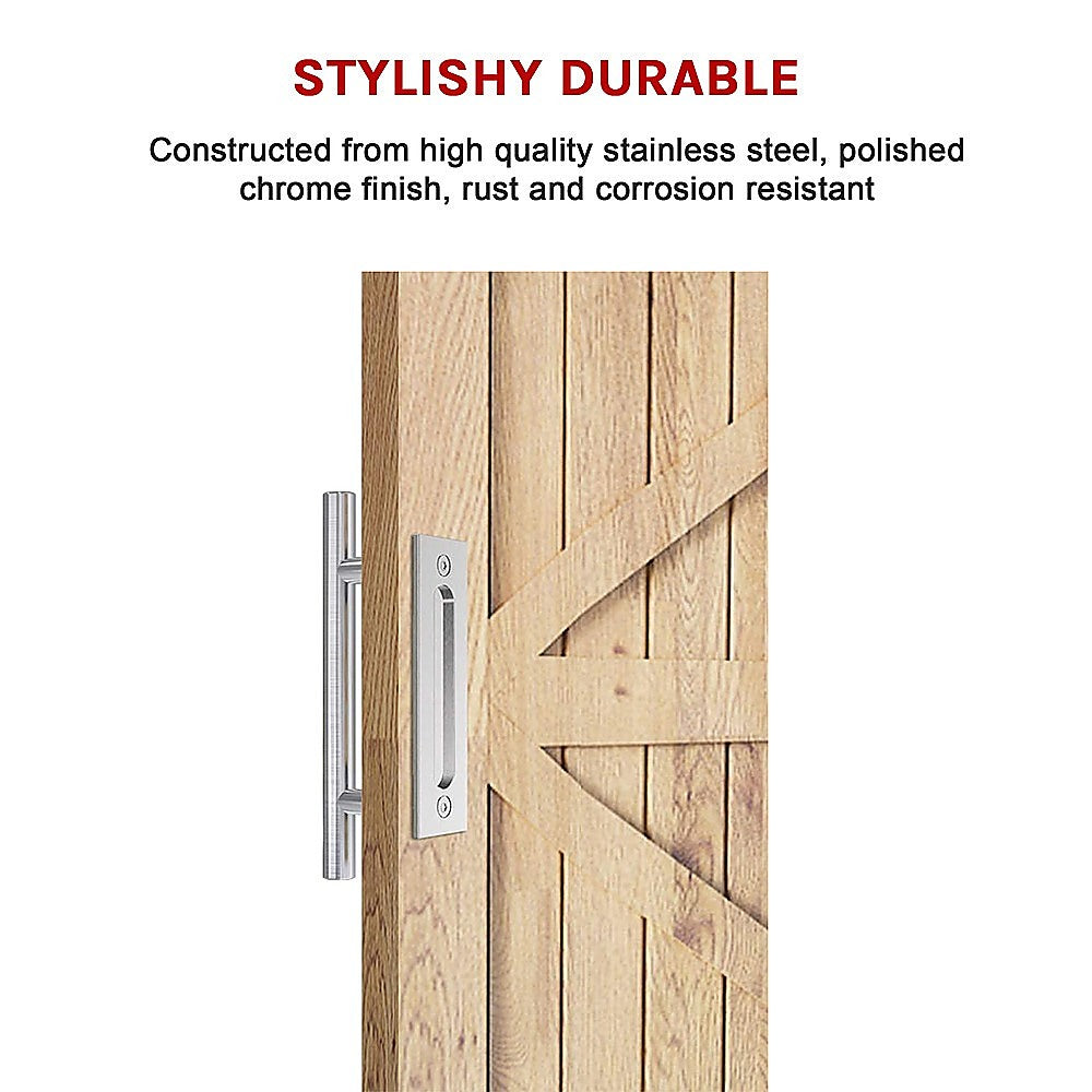 12 Pack Stainless Steel Barn Door Handles - Sliding Flush Pull Hardware for Wood Doors & Gates - Rust-Resistant Cabinet & Furniture Pulls for Home, Office & Farmhouse Decor