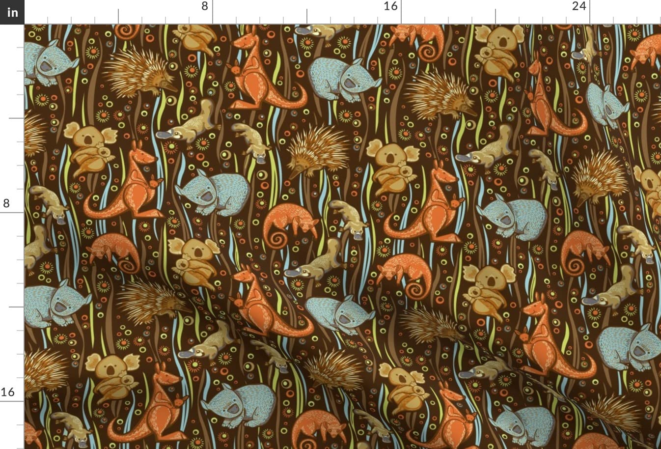 Aussie Animal Friends Printed Minky Fabric by The Yard - Soft Plush Material for Sewing Baby Blankets, Quilt Backing & DIY Projects - Perfect for Nursery Decor & Cozy Crafts