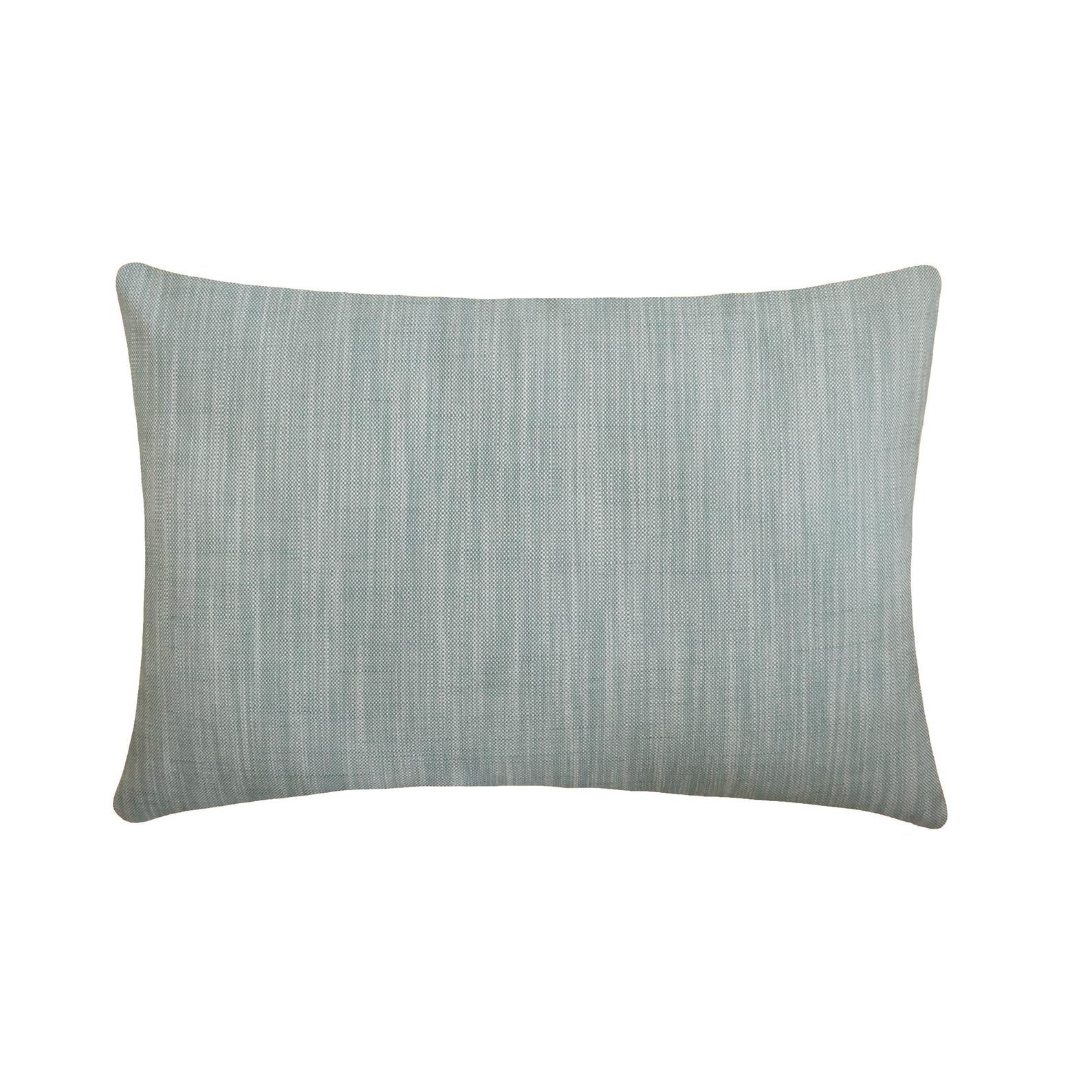 Aqua Cotton Lumbar Pillow Cover - Breathable Grid Loom Design for Sofa, Bed & Office - Home Decor Cushion Case for Back Support and Comfort