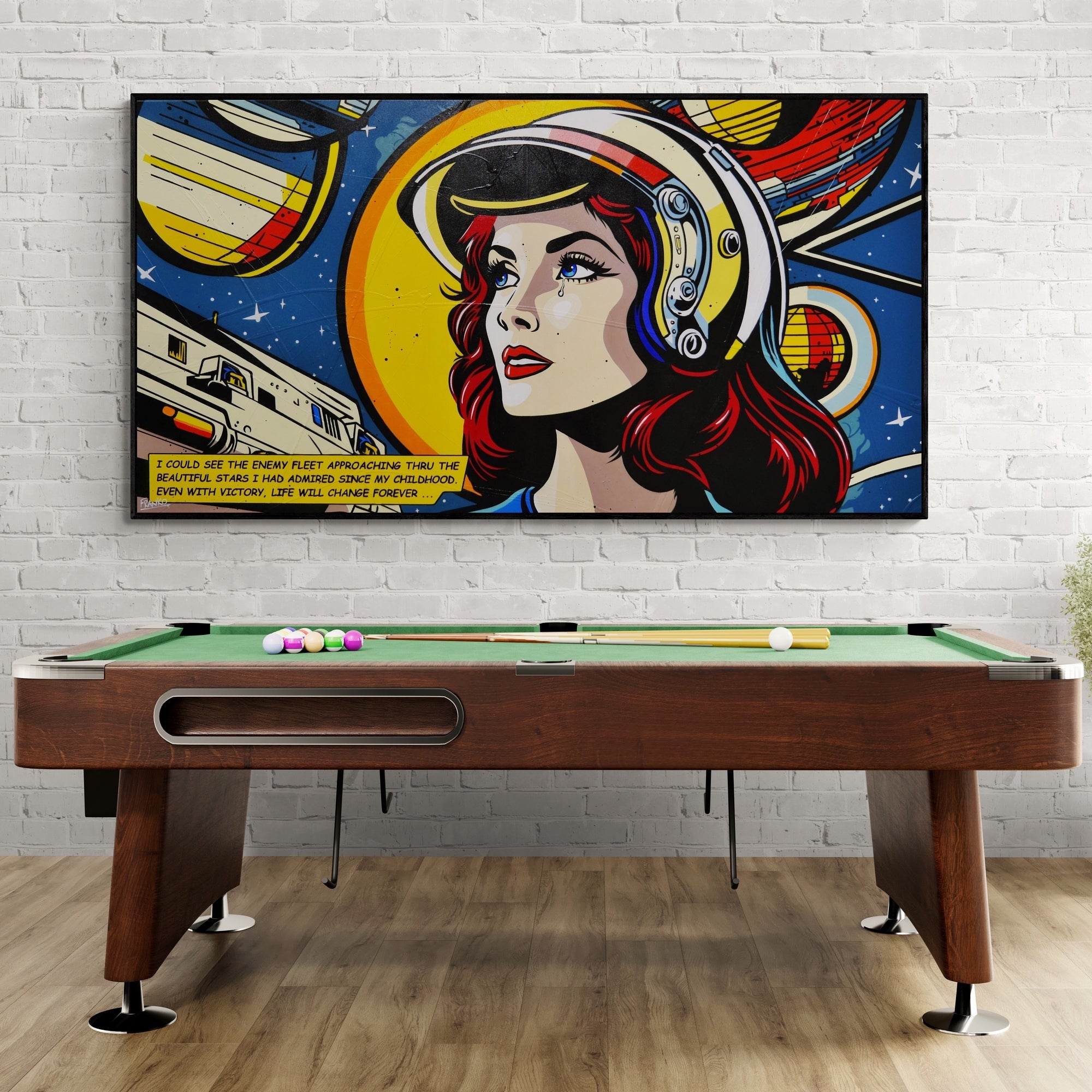 190cm x 100cm Space Classic Pop Art Canvas Painting by Allan - Large Wall Art for Living Room, Bedroom & Office Decor