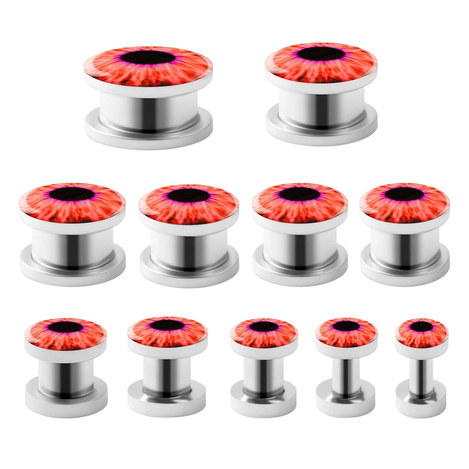 Evil Eyes Single Flare Ear Tunnel Plugs Set | UZ083 | Stylish Body Jewelry for Stretching & Everyday Wear