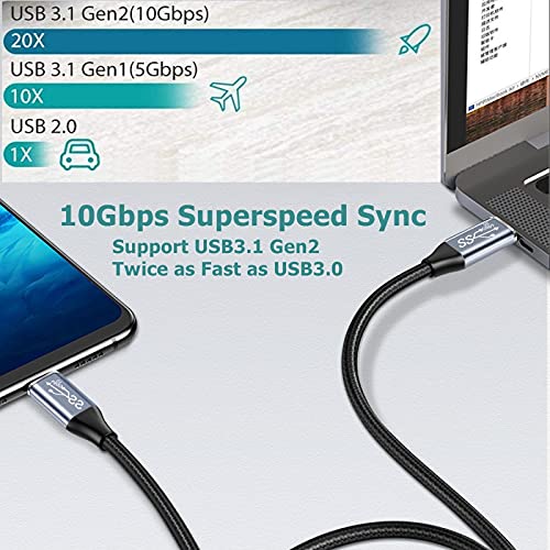CAKOBLE USB-C to USB-C Cable 3.1 Gen2 10Gbps Fast Charging 100W PD, 4K Video Output, 3.3ft/1M Thunderbolt 3 Compatible for MacBook Pro, iPad Pro, Galaxy S21 - Perfect for Home Office, Travel & Gaming Accessories