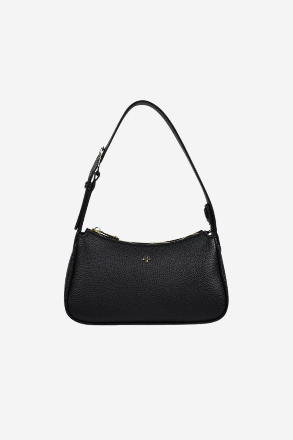 Gabi Black Vegan Leather Shoulder Bag with Gold Hardware - Stylish Crossbody Purse for Women, Perfect for Work, Travel & Everyday Use