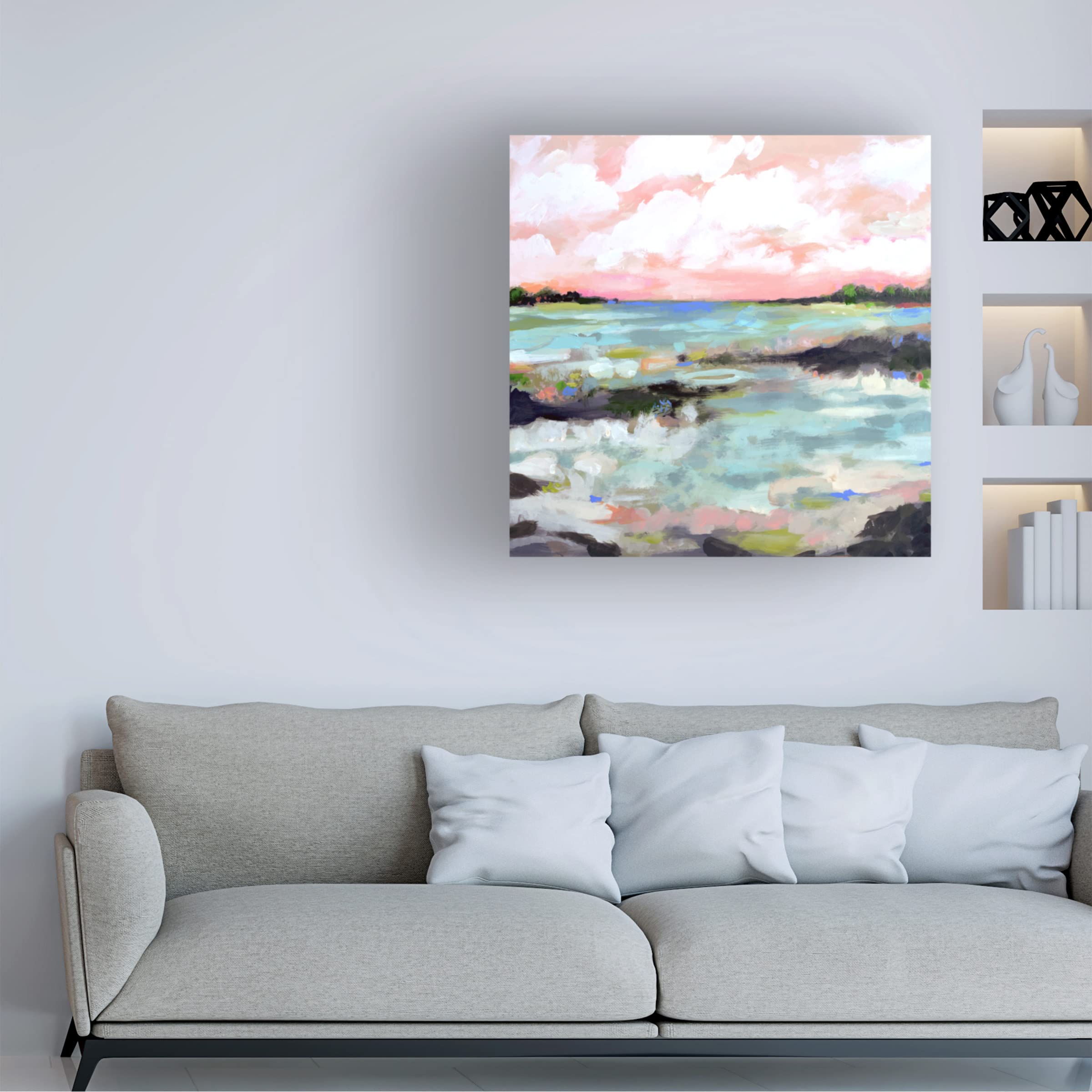 Karen Fields 'Surfscape III' Canvas Wall Art Print - Coastal Beach Decor for Living Room, Bedroom & Office - Trademark Fine Art Collection