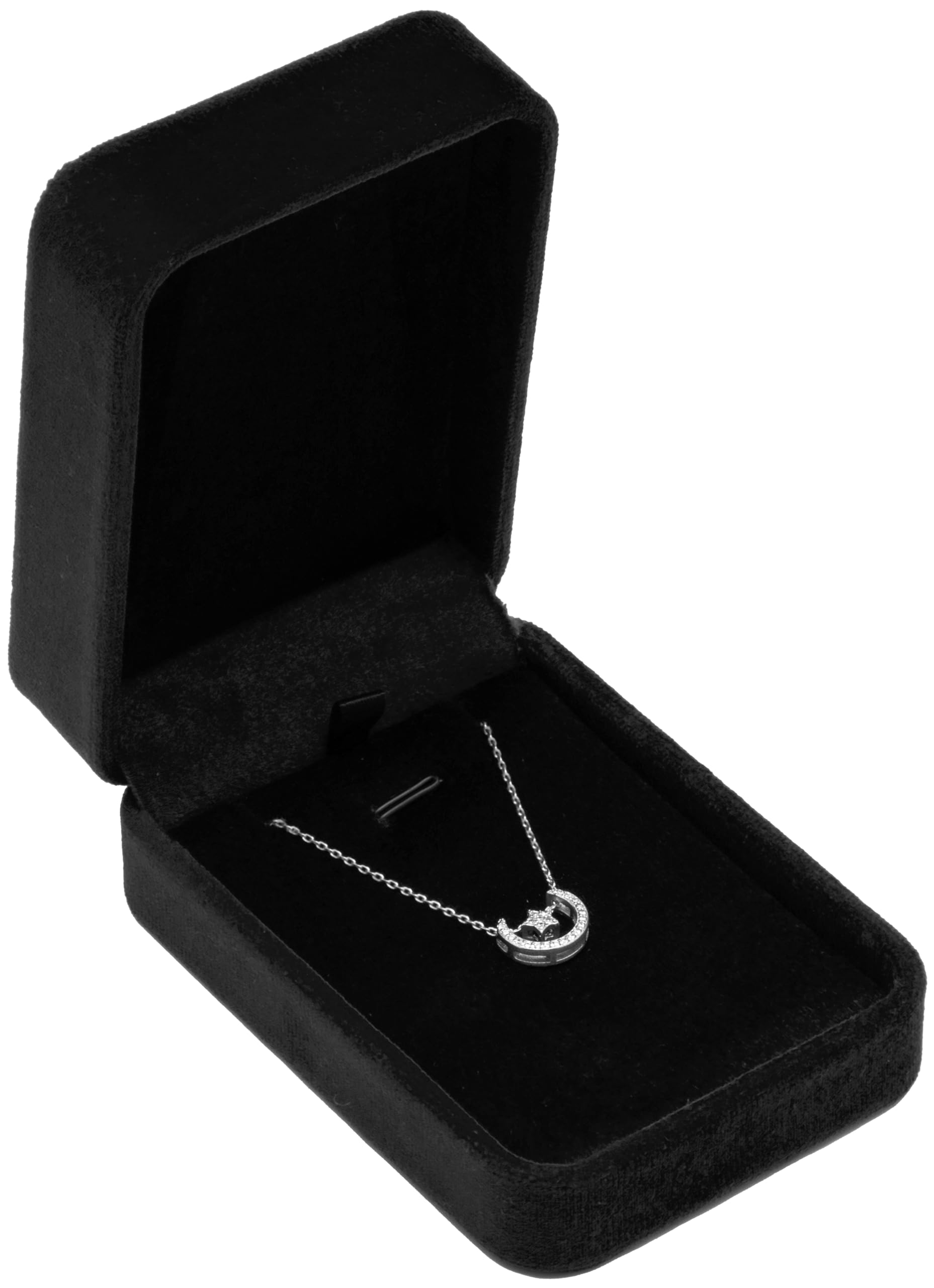 Luxury Velvet Jewelry Gift Box for Necklaces & Pendants - Elegant Black Jewelry Storage Case | Perfect for Wedding, Anniversary, Birthday Gifts & Jewelry Organization