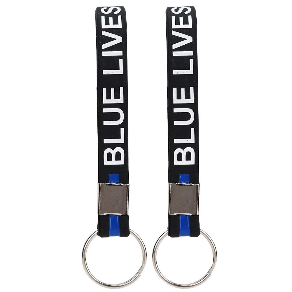 2 Pack Black Silicone Bracelet Keychain Wristband for Men & Women - Durable Key Ring Holder for Gym, Work, Travel & Outdoor Activities