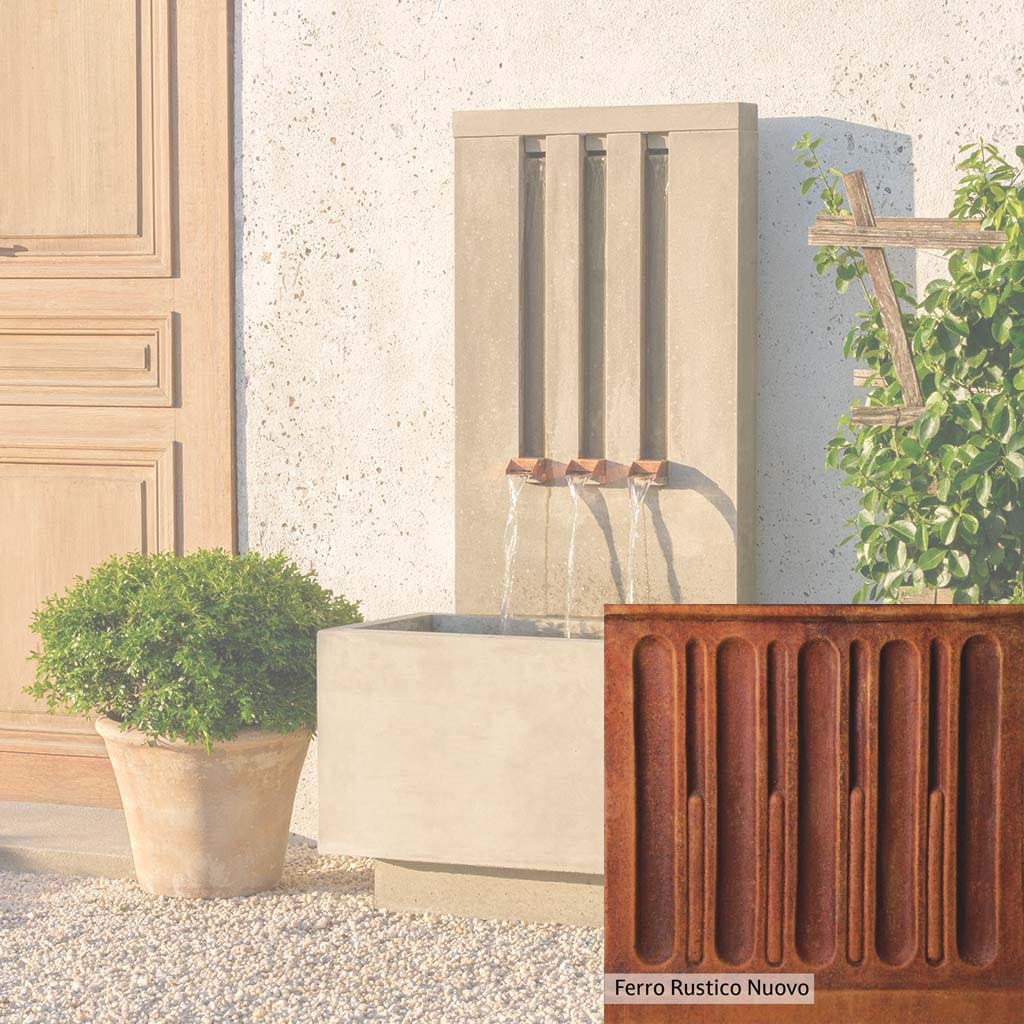 Campania International Mondrian Tall Outdoor Garden Fountain - Modern Water Feature for Patio, Yard, and Landscape Decor