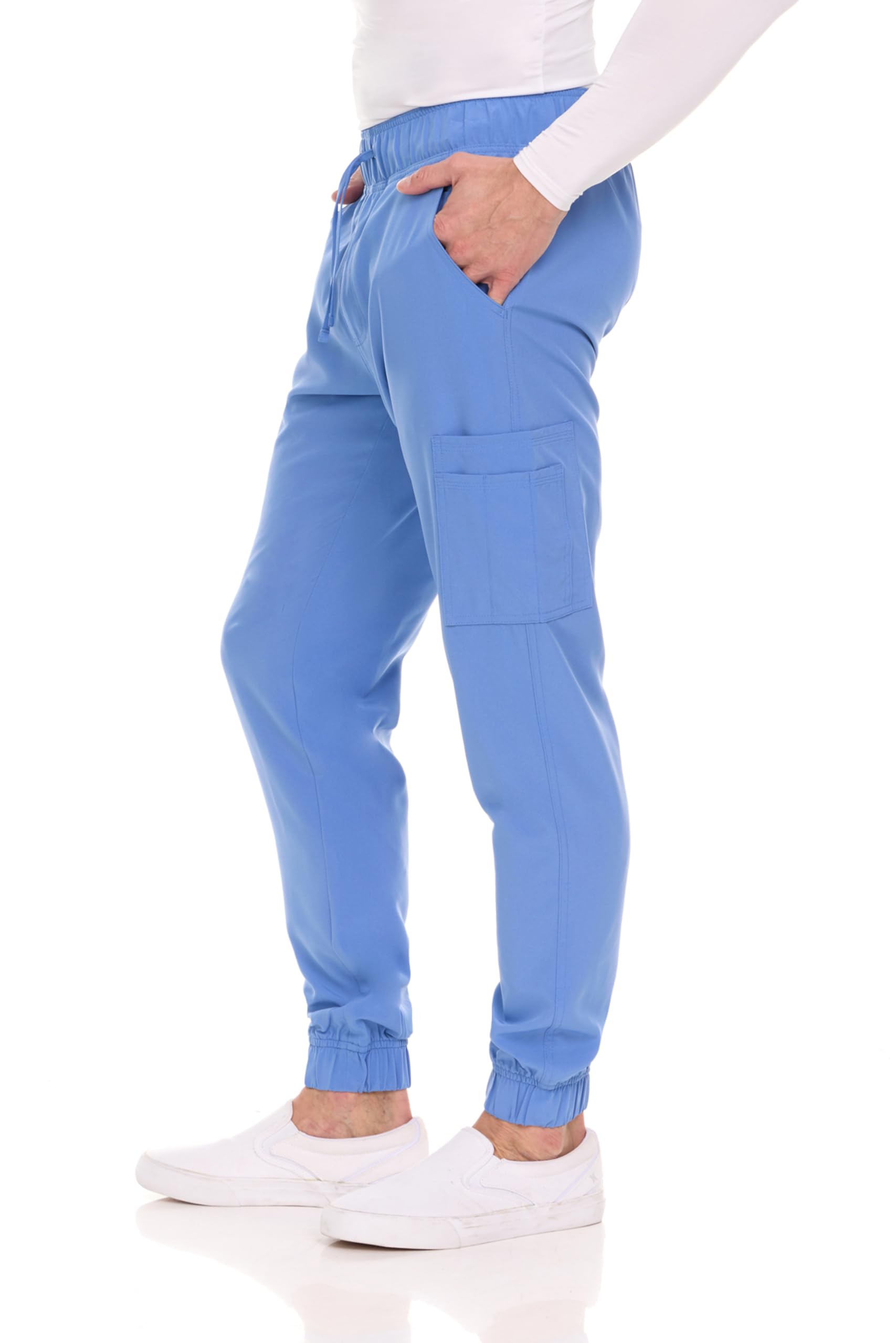 MediChic Men's Stretch Scrub Jogger Pants with 6 Pockets - 8+ Color Options | Comfortable Medical Scrubs for Doctors, Nurses & Healthcare Professionals