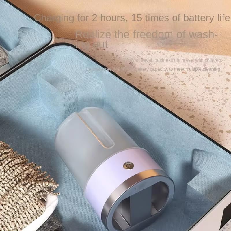 Portable Mini Washing Machine for Underwear & Socks - 33.8oz Compact Washer with Drain-Free Design, Ideal for Home, Dorm & Travel - Purple (Perfect for Small Laundry, Camping & RV Use)