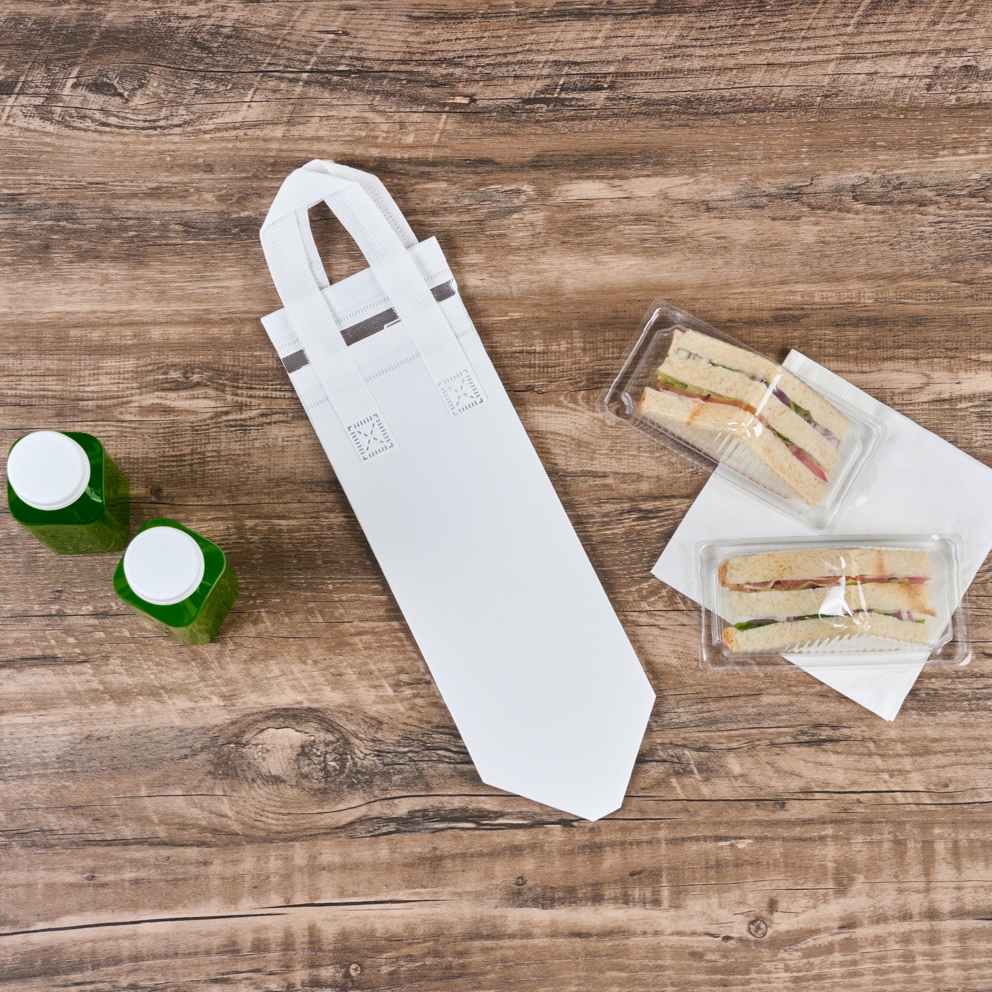 White Insulated Take Out Food Bags - Tamper Evident, 4.75