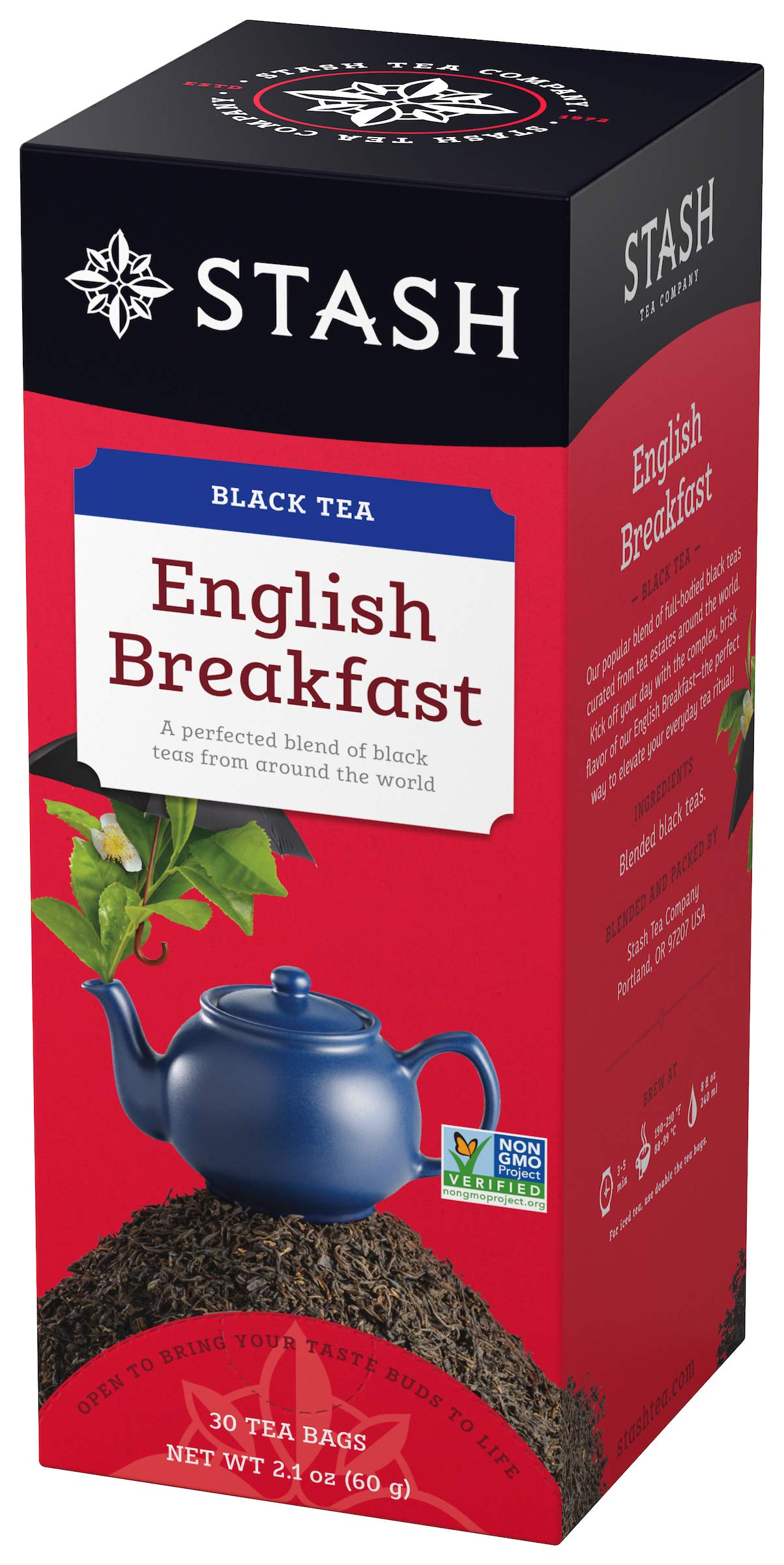 Premium English Breakfast Black Tea by Stash - 180 Tea Bags (6 Boxes x 30) | Rich Flavor for Morning Boost, Afternoon Pick-Me-Up & Relaxing Evening Tea Time