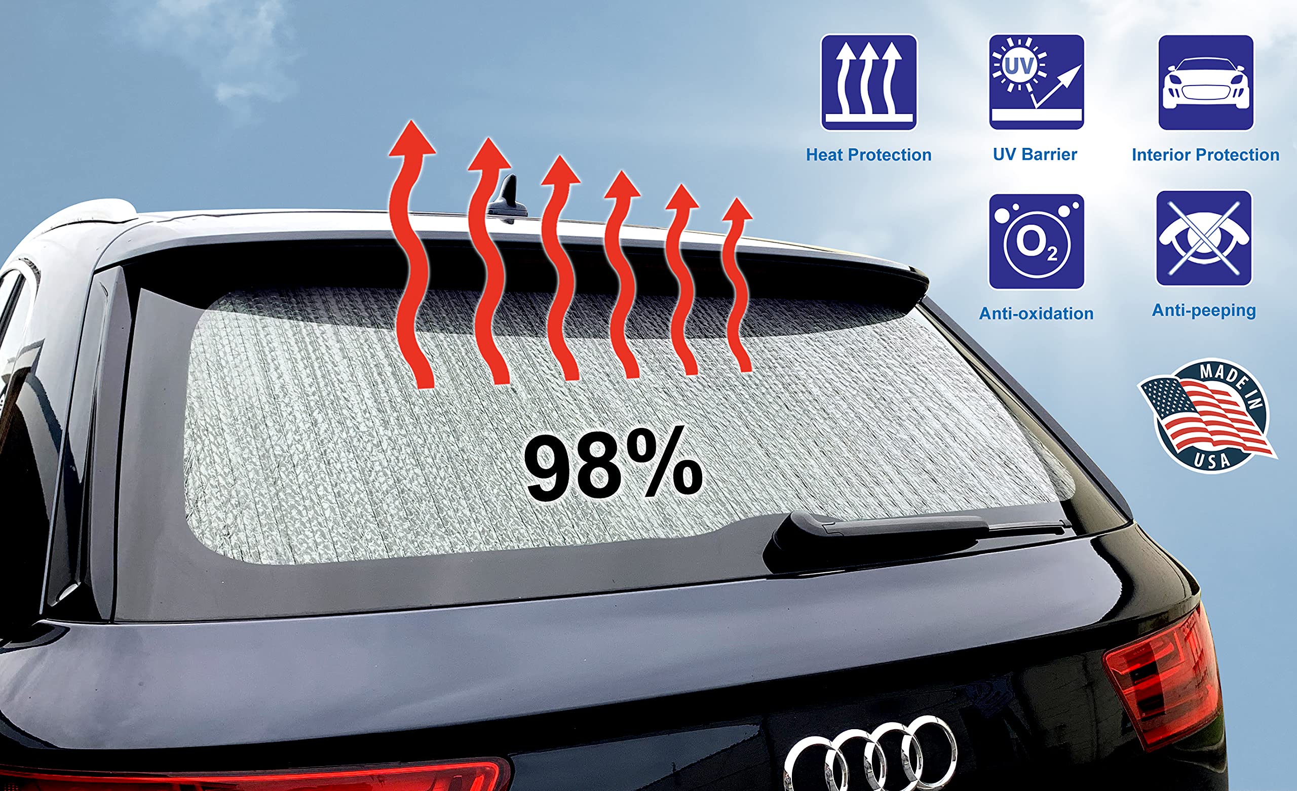 Custom Fit Rear Tailgate Window Sunshade for 2018-2022 Honda Accord Sedan (LX/Sport/EX/EX-L/Touring) - UV Protection Car Accessory | Perfect for Summer Driving & Parking Sun Protection