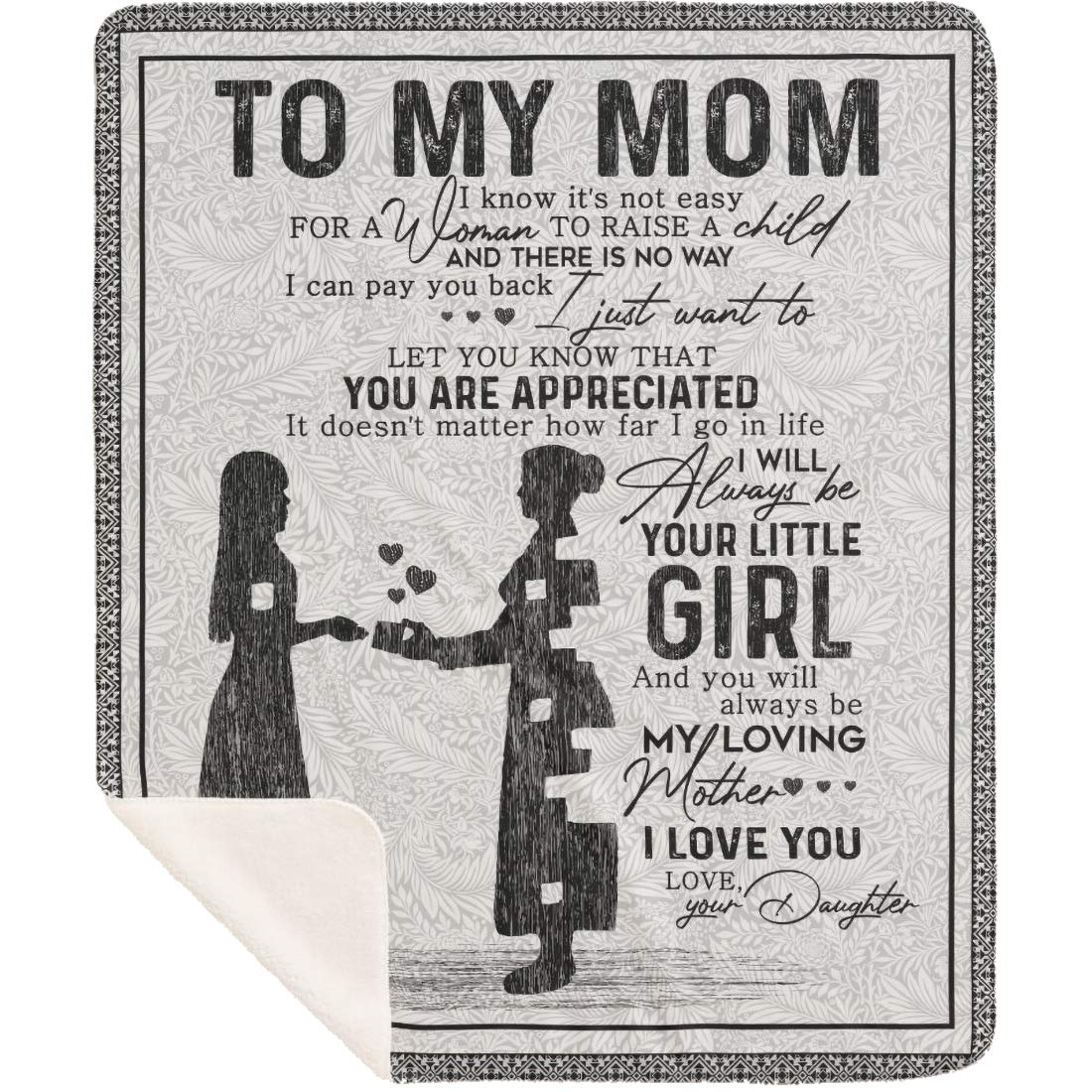 Personalized Mom Blanket Custom with Kids Names - Sherpa Throw Gift for Mother's Day, Birthday - 'To My Mom We Love You' Embroidery - 60