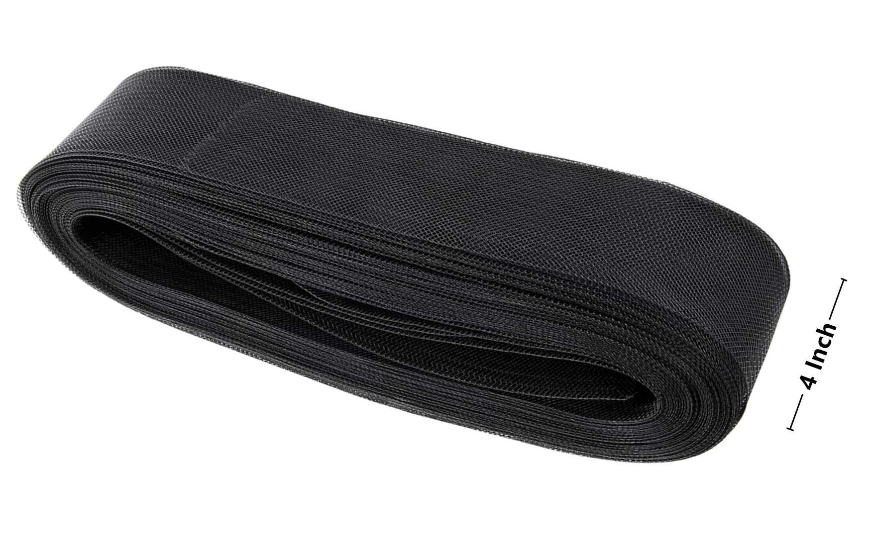 50 Yards Soft Horsehair Braid 4 Inch for Sewing Wedding Dresses & Dance Gowns - Polyester Boning Dress Accessories - Black | Perfect for Bridal Gowns, Costumes & Formal Attire