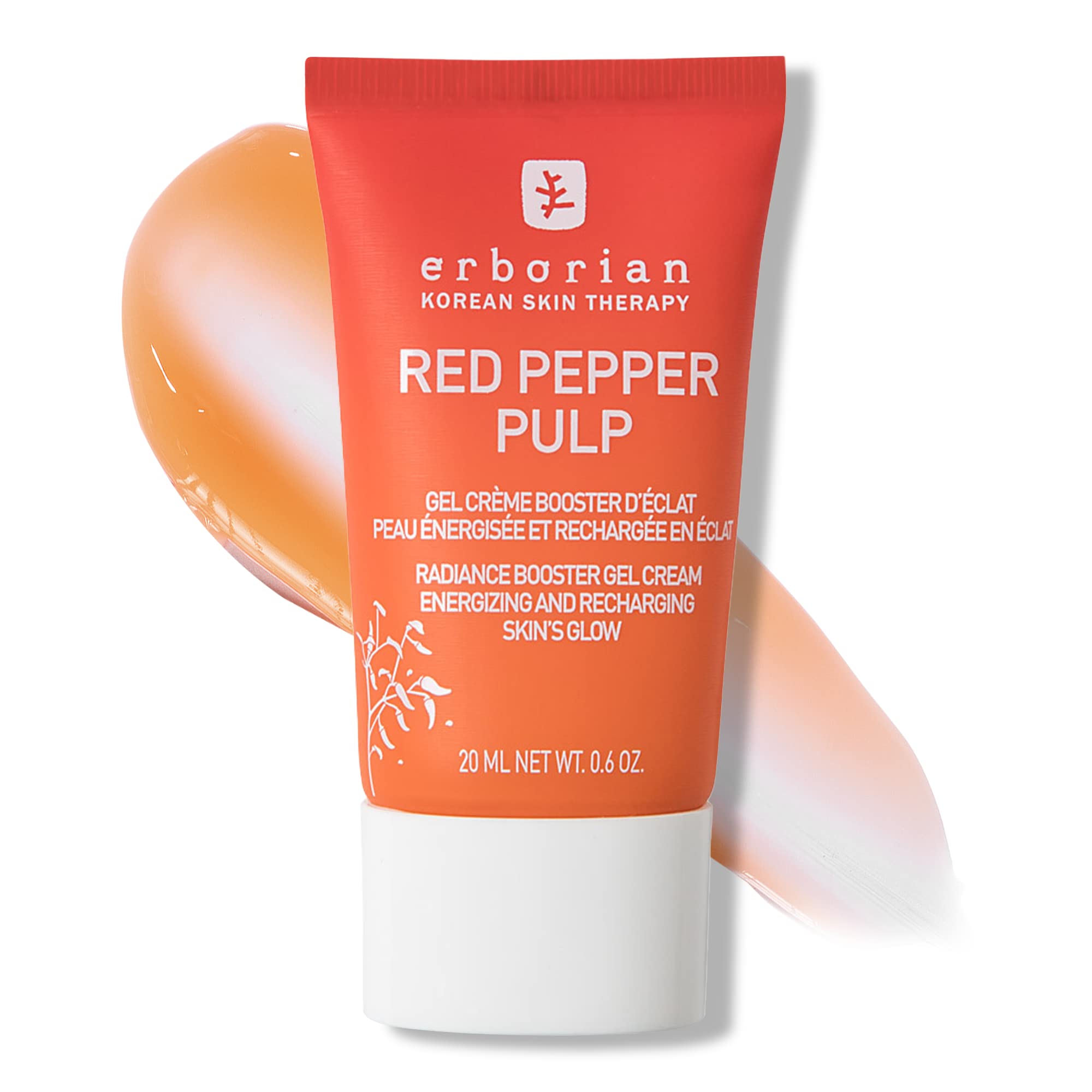 Erborian Red Pepper Pulp Hydrating & Energizing Gel Moisturizer - Brightening & Plumping Facial Cream for Glowing Skin - Korean Skincare Therapy - 0.6 oz | Perfect for Daily Hydration & Radiance Boost