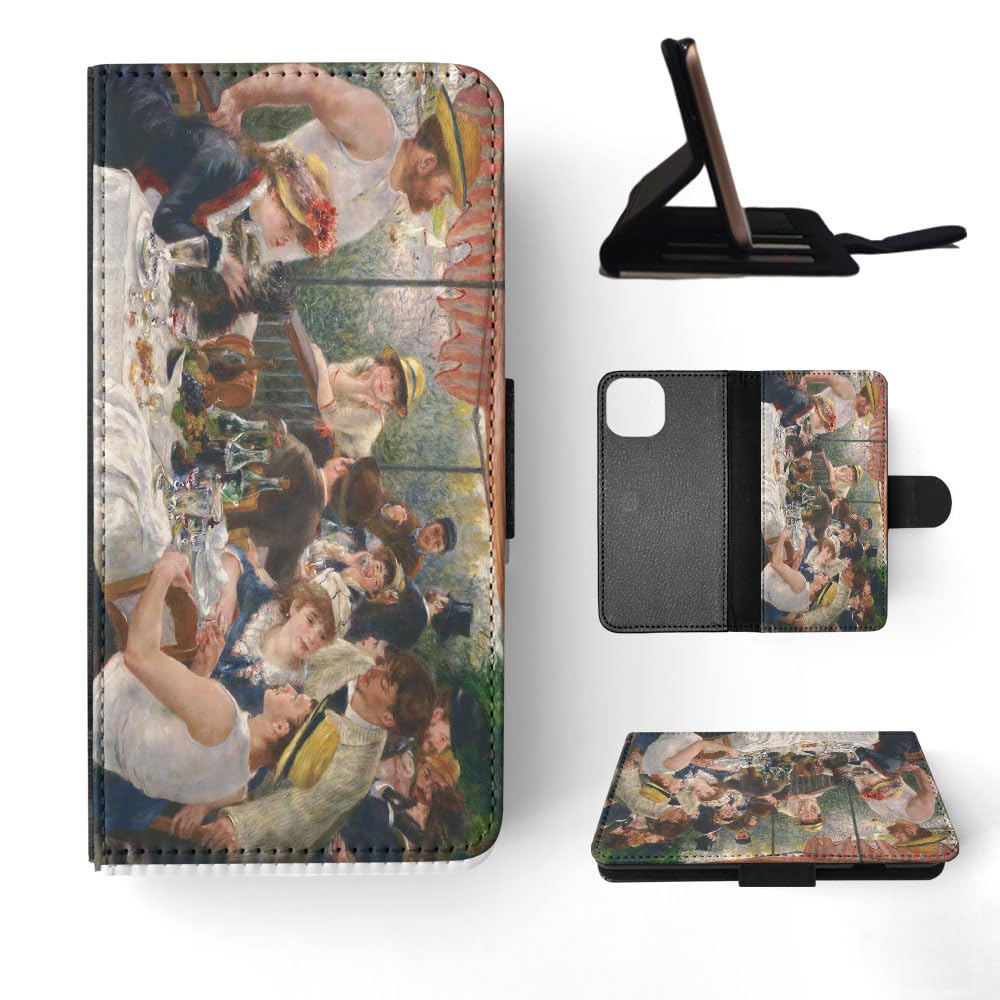 Luncheon of The Boating Party Art Flip Wallet Phone Case for Apple iPhone 15 - Stylish Protective Cover with Card Holder for Everyday Use & Travel