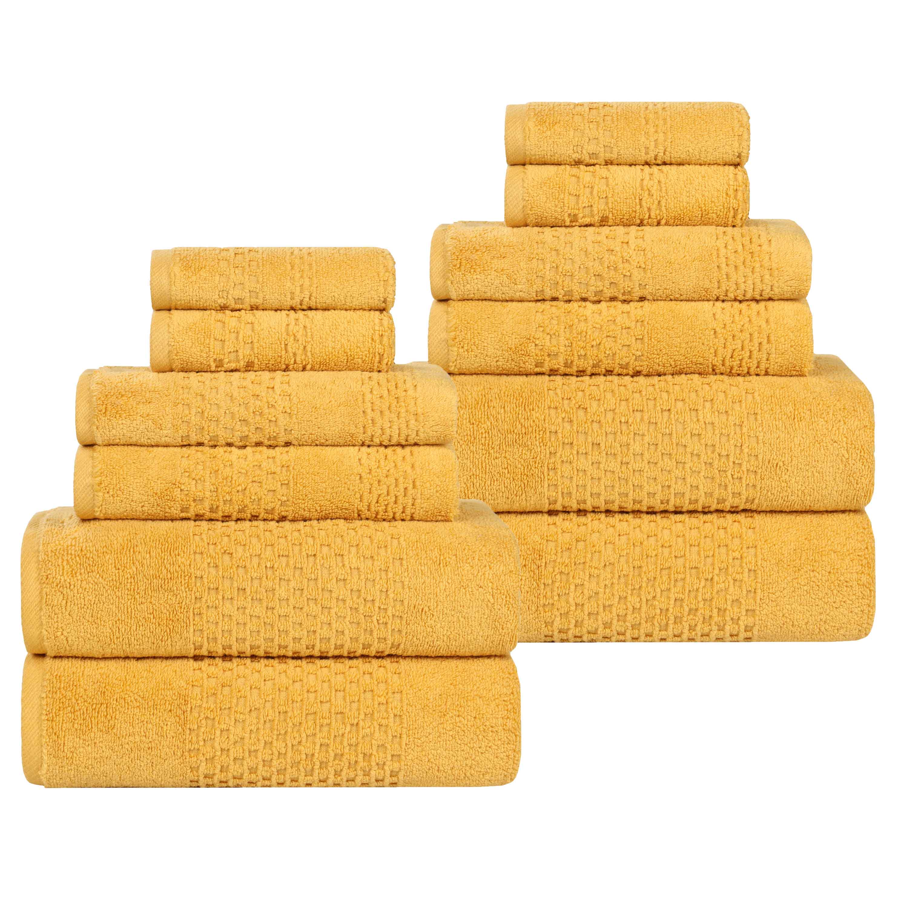 Premium 12-Piece Zero Twist Cotton Waffle Towel Set - Ultra Soft & Absorbent Bath Towels for Spa, Beach, and Luxury Home Use