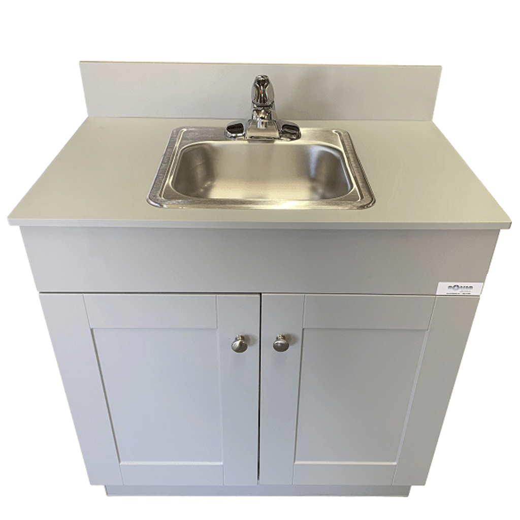 Portable Sink with Cabinet - White, Gray or Maple Finish | 38