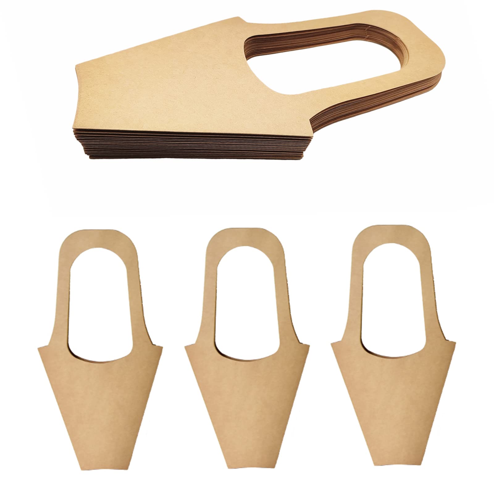 20pcs Kraft Paper Flower Gift Bags with Handles - Small Size Bouquet Wrapping Bags for Wedding, Baby Shower & Home Decoration - Eco-Friendly Gift Packaging for Parties & Events