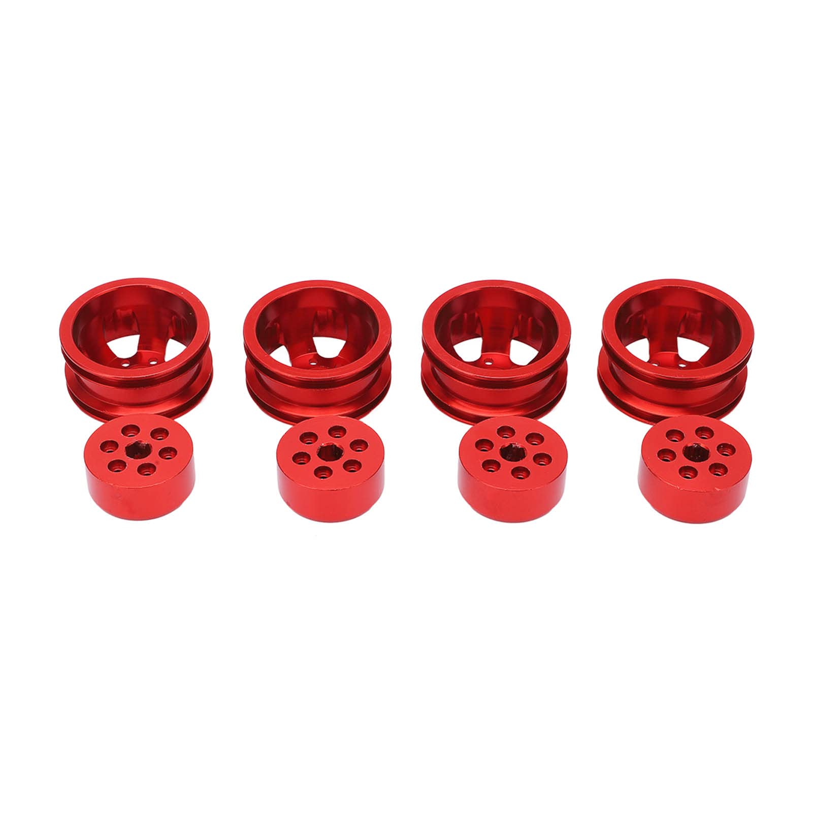 High Strength Aluminum Alloy RC Wheel Hub Replacement for WPL Model Vehicles - Durable Off-Road RC Car Accessories for Crawling & Racing (Red)