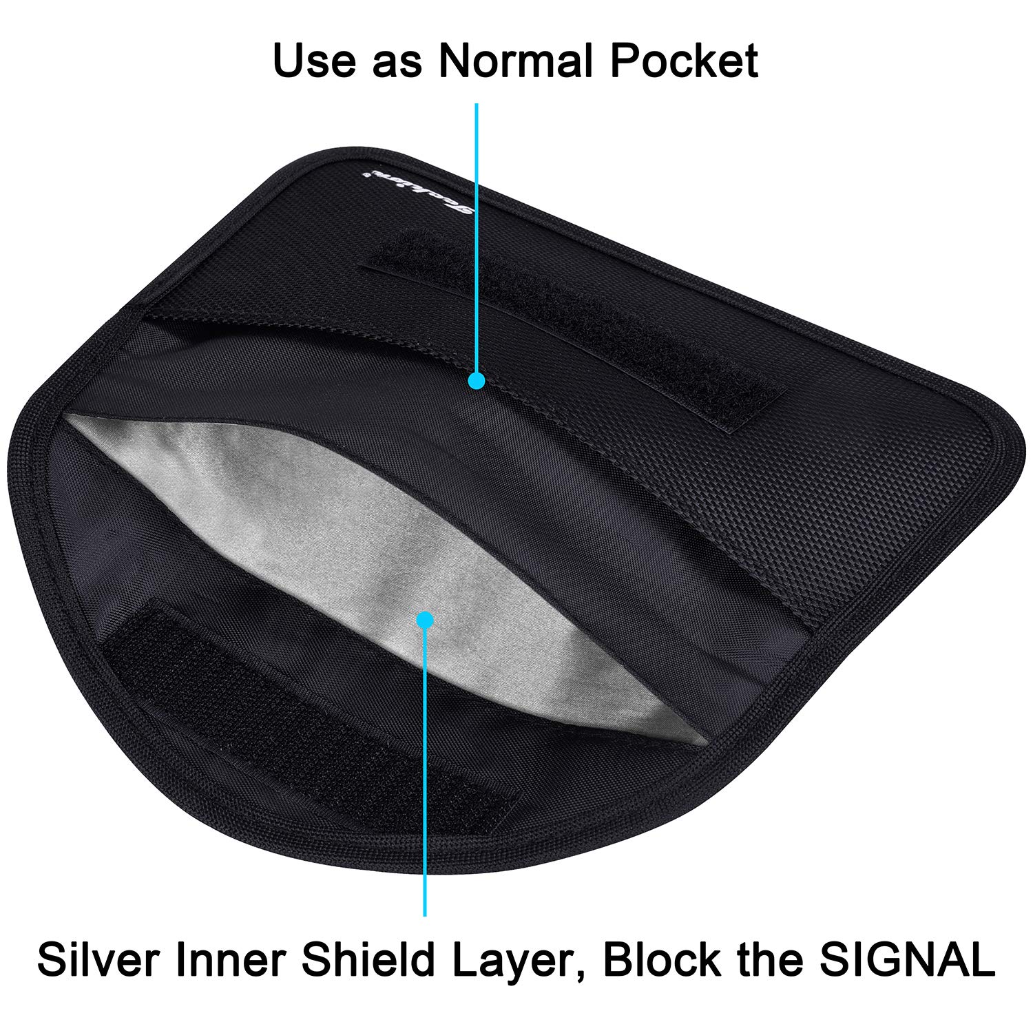 Techion 2 Pack RFID Faraday Bag - Signal Blocking Pouch for Cell Phone & Car Key FOB | Anti-Hacking Privacy Protection | Perfect for Travel, Business & Security Conscious Users - Black
