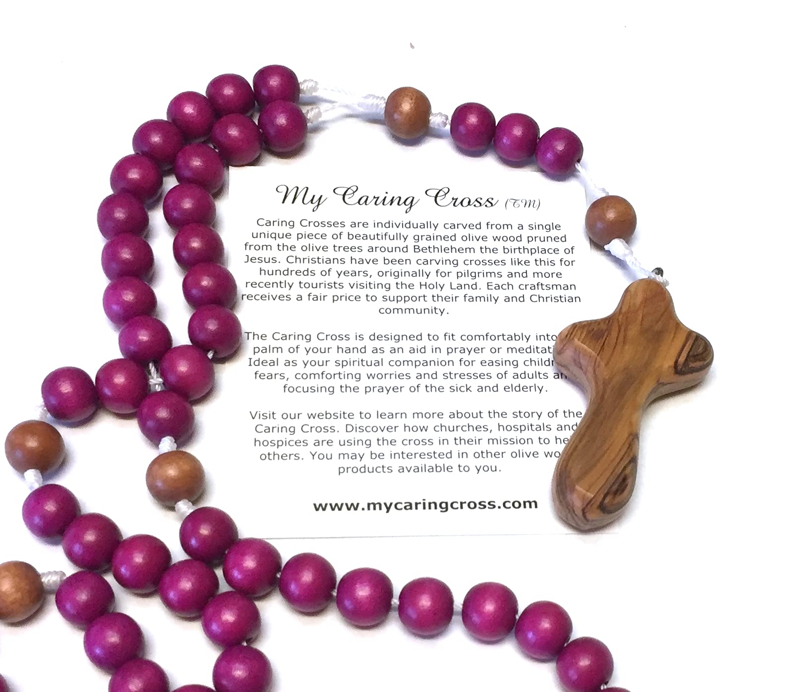 Handmade Purple Wooden Rosary Beads - Catholic Prayer Beads for Meditation, Devotion & Spiritual Gifts | Perfect for Prayer, Worship & Religious Ceremonies
