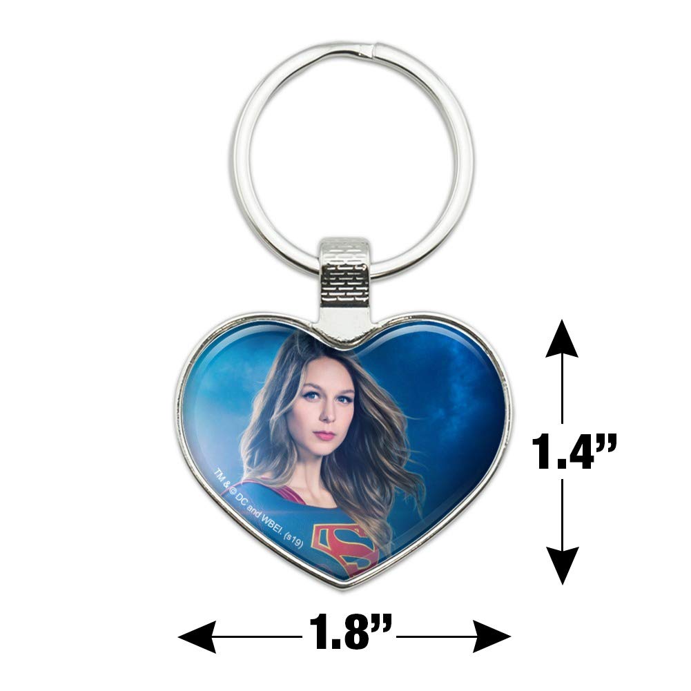 Supergirl TV Series Keychain - Heart Love Metal Key Ring with Supergirl Character - Perfect for Fans, Gifts, and Cosplay Accessories