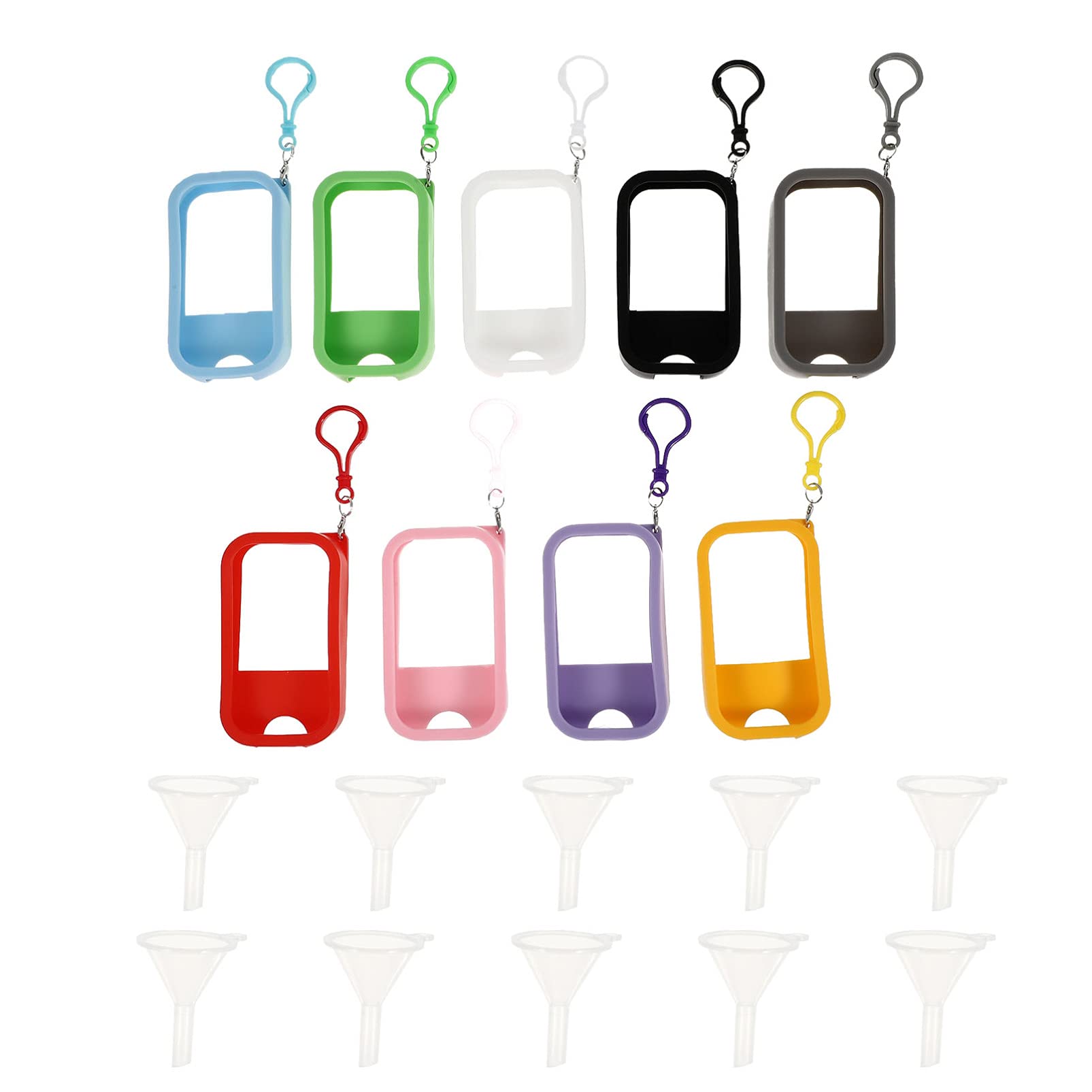 FOMIYES Travel Spray Bottle Keychain - Portable Silicone Body Wash Container with Holder for Toiletries, Cosmetics & Liquids | Perfect for Gym, Travel, Hiking & Outdoor Activities