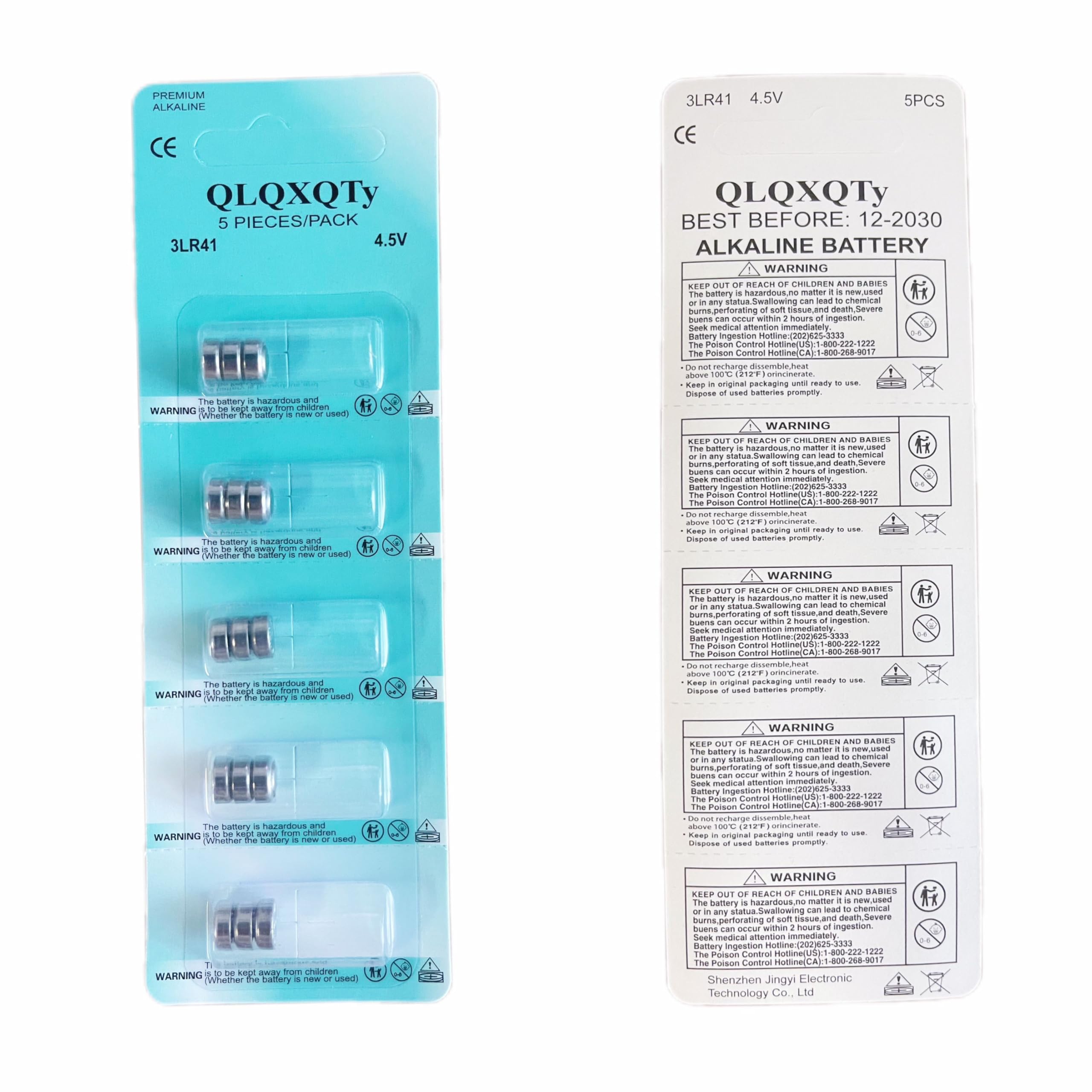 5-Pack 3LR41/3AG3/3x392 Replacement Batteries 4.5V - Compatible with All Bore Sight Laser Cartridges - Perfect for Hunting, Shooting Range & Firearm Maintenance