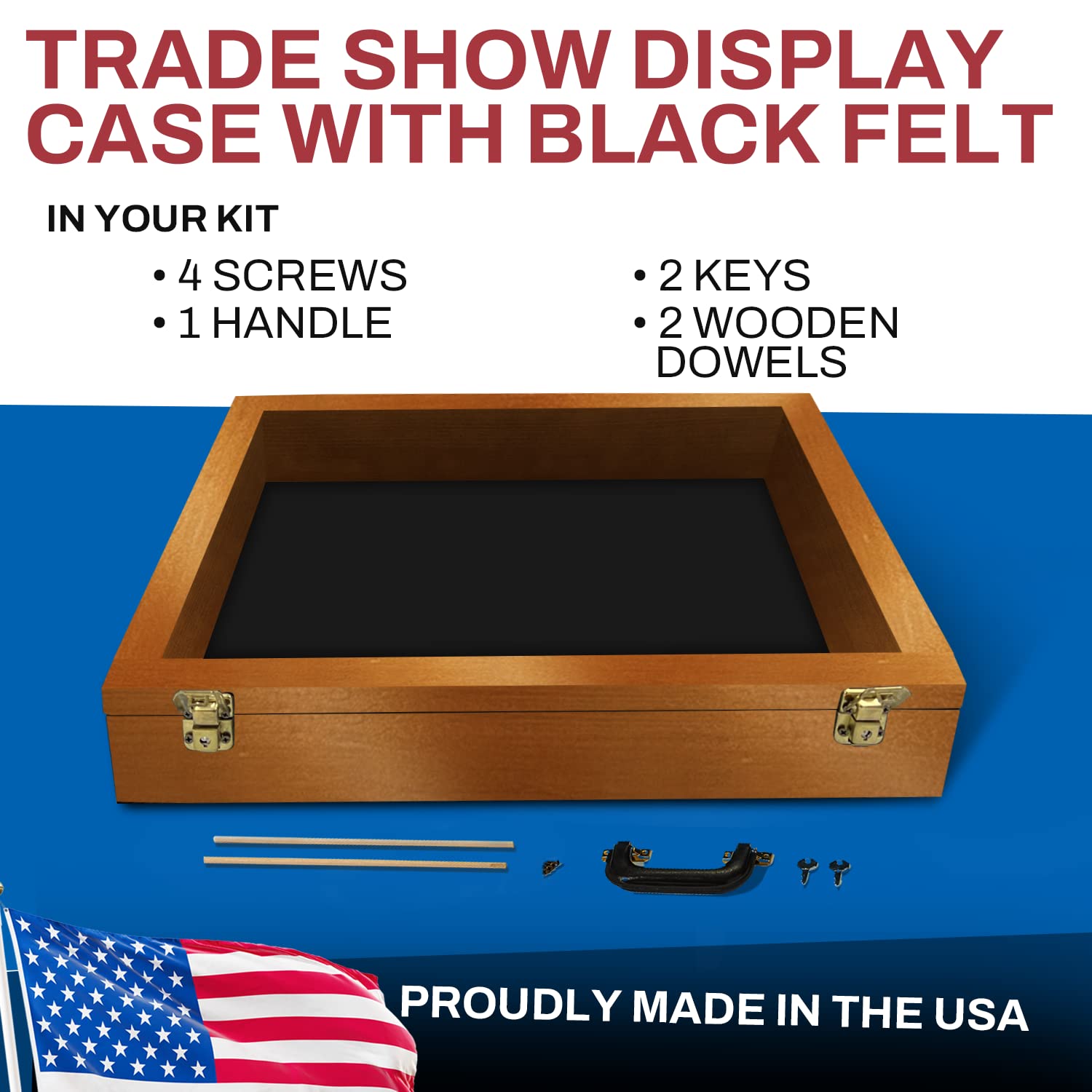 Premium Small Tabletop Display Case for Baseball & Trading Cards - Acrylic with Wooden Dowels & Black Felt (Walnut Finish) - Perfect for Collectors, Trade Shows, and Home Decor