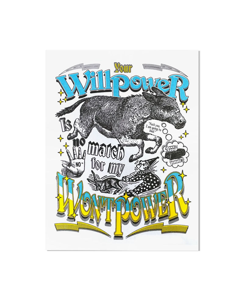 Wontpower Risograph Art Print - 8x10 Inch Vibrant Wall Decor for Home, Office & Studio - Perfect for Modern Art Lovers & Creative Spaces