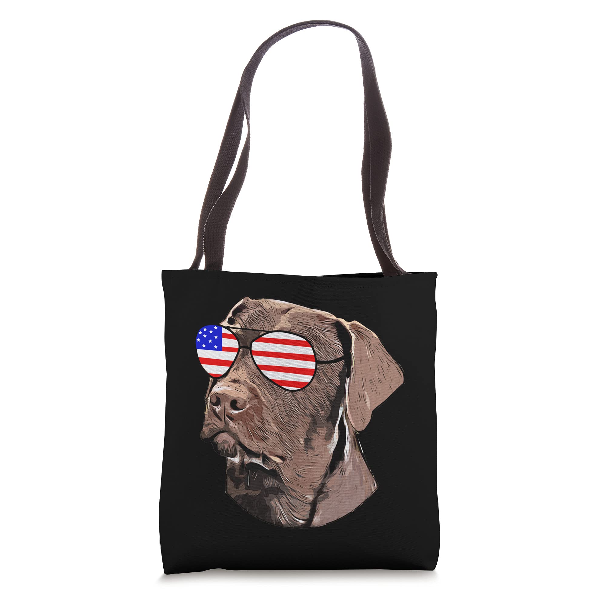 American Flag Sunglasses for Dogs - Chocolate Lab Gifts for Dog Lovers with Matching Tote Bag | Perfect for Patriotic Events, Beach Outings & Dog Park Adventures